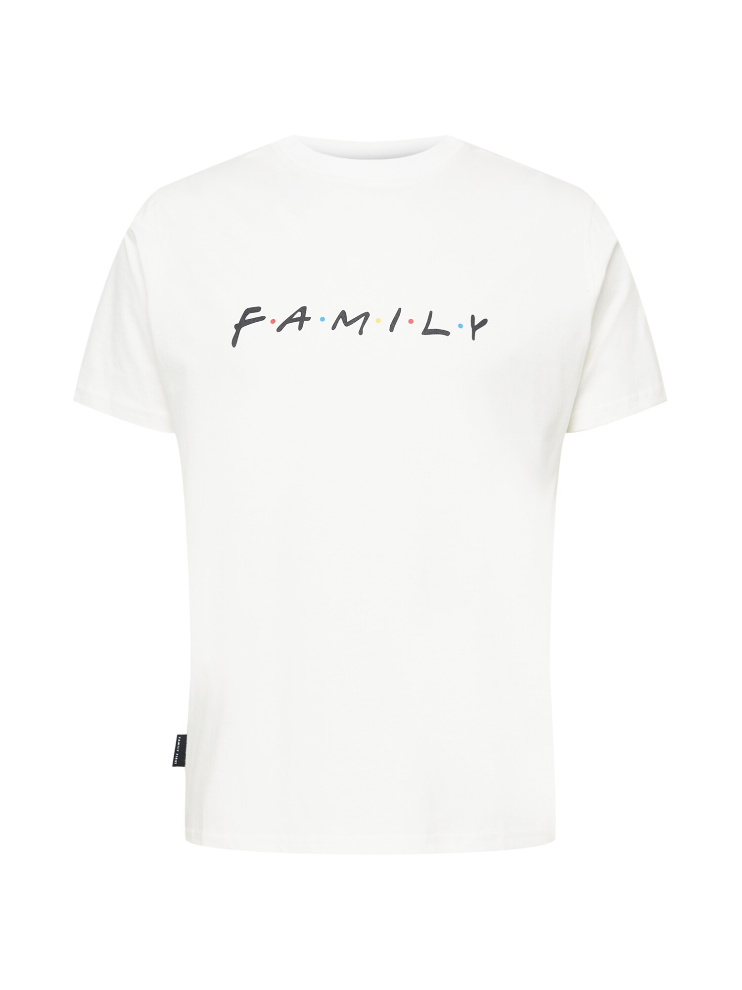 Family First Póló 'FRIENDS'  fehér / fekete / piros / sárga / világoskék