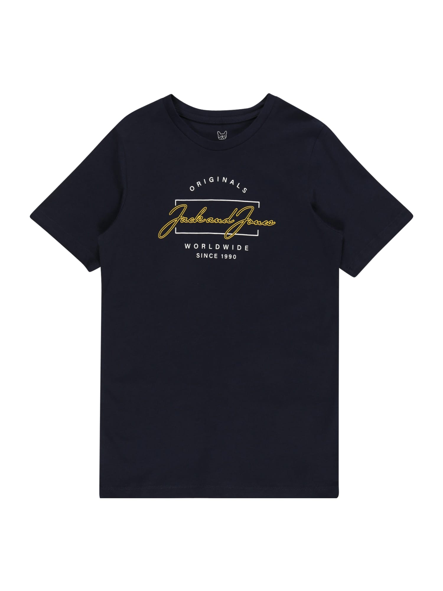 Jack & Jones Junior Póló 'Elden'  tengerészkék / fehér / sárga