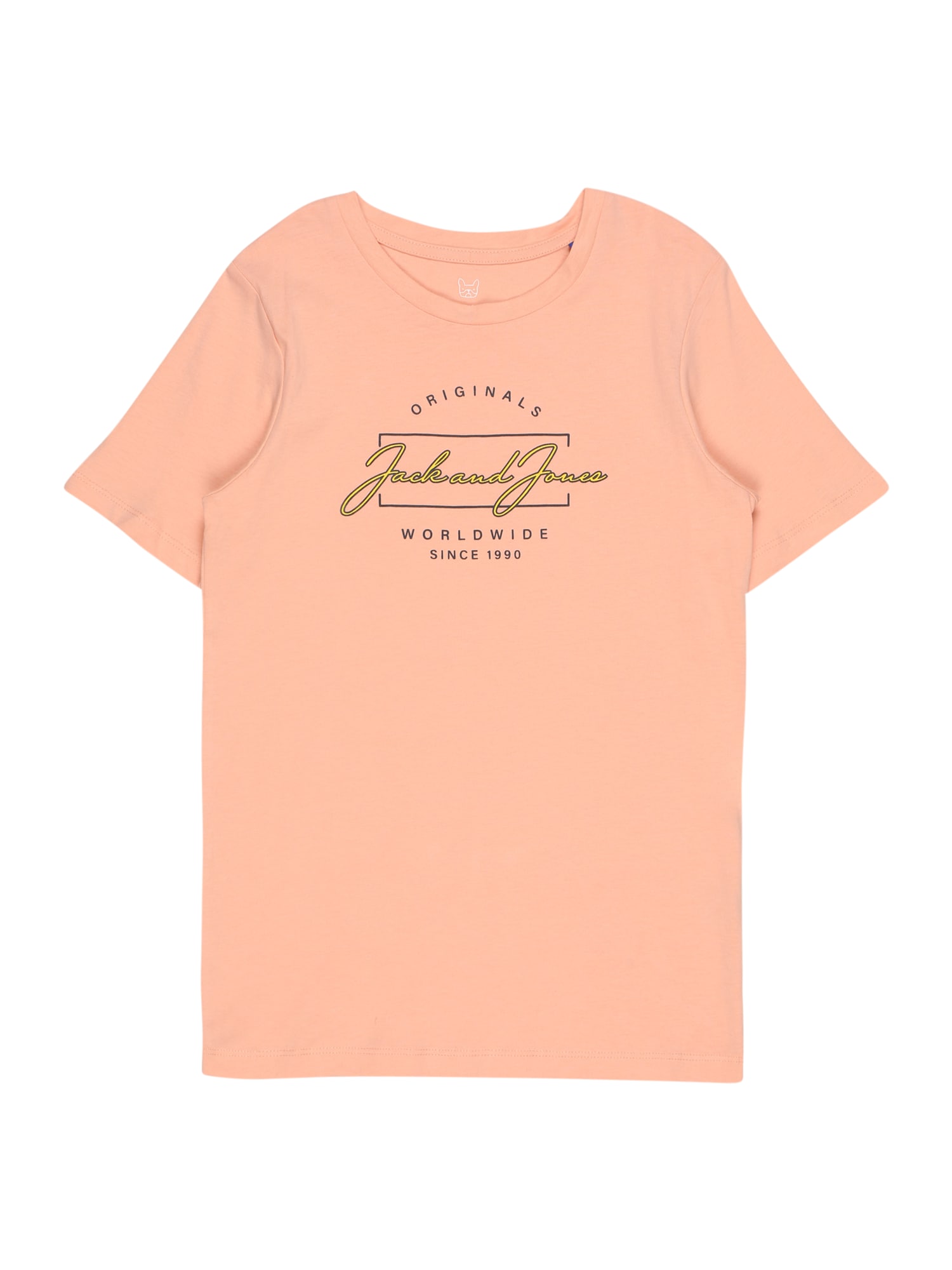 Jack & Jones Junior Póló 'Relden'  sárga / fekete / rózsaszín