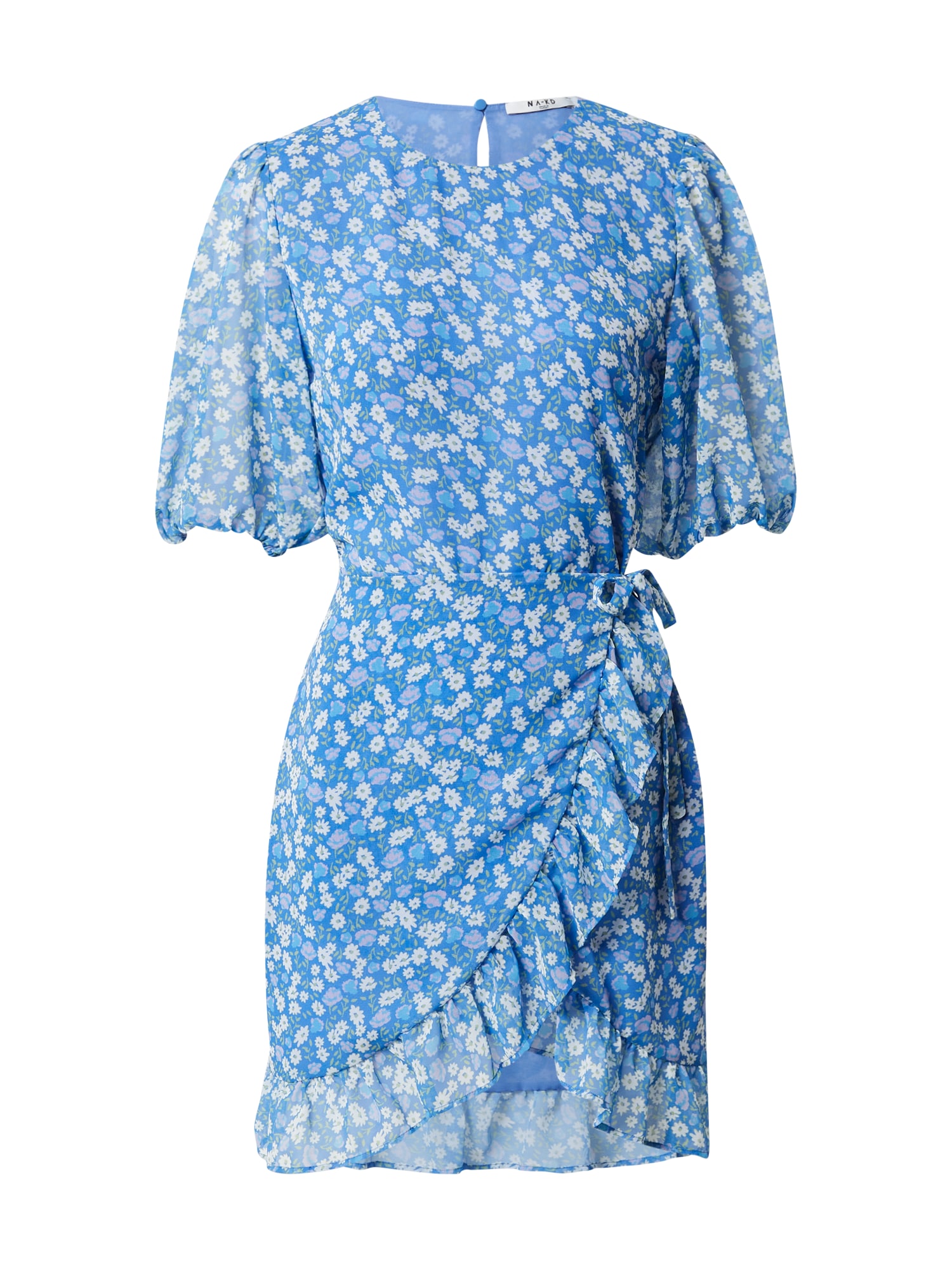 NA-KD Ruha 'Frilled'  kék / fehér / pasztellzöld / orgona