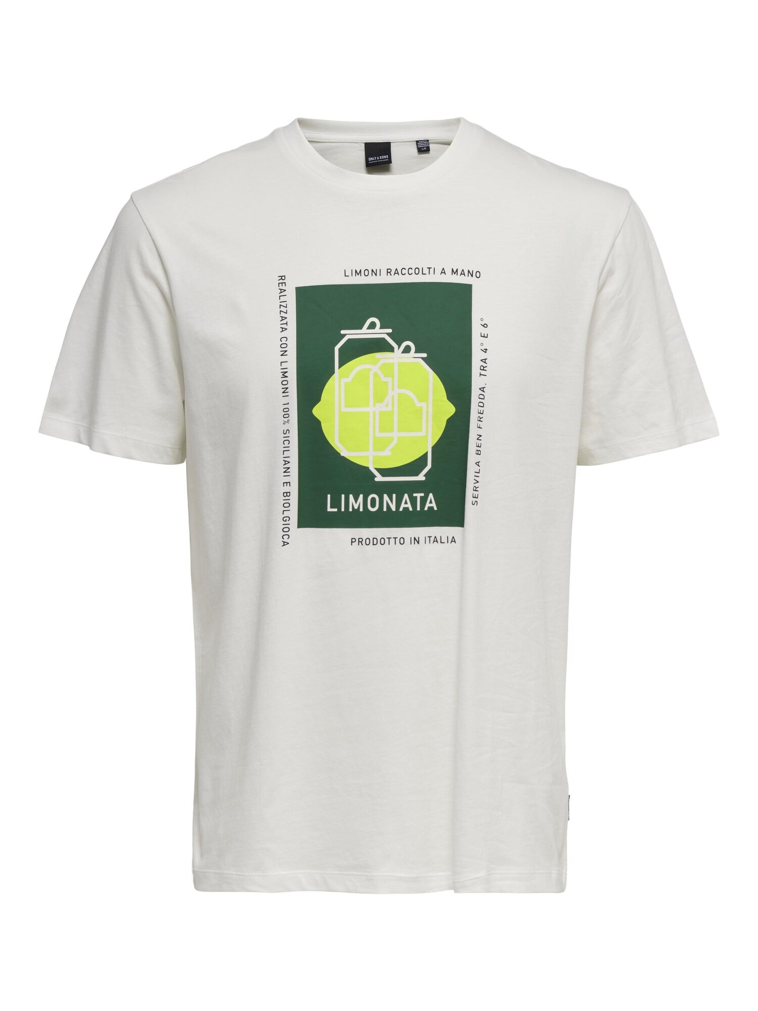 Only & Sons Póló 'Ike'  fehér / sötétzöld / citromzöld / fekete