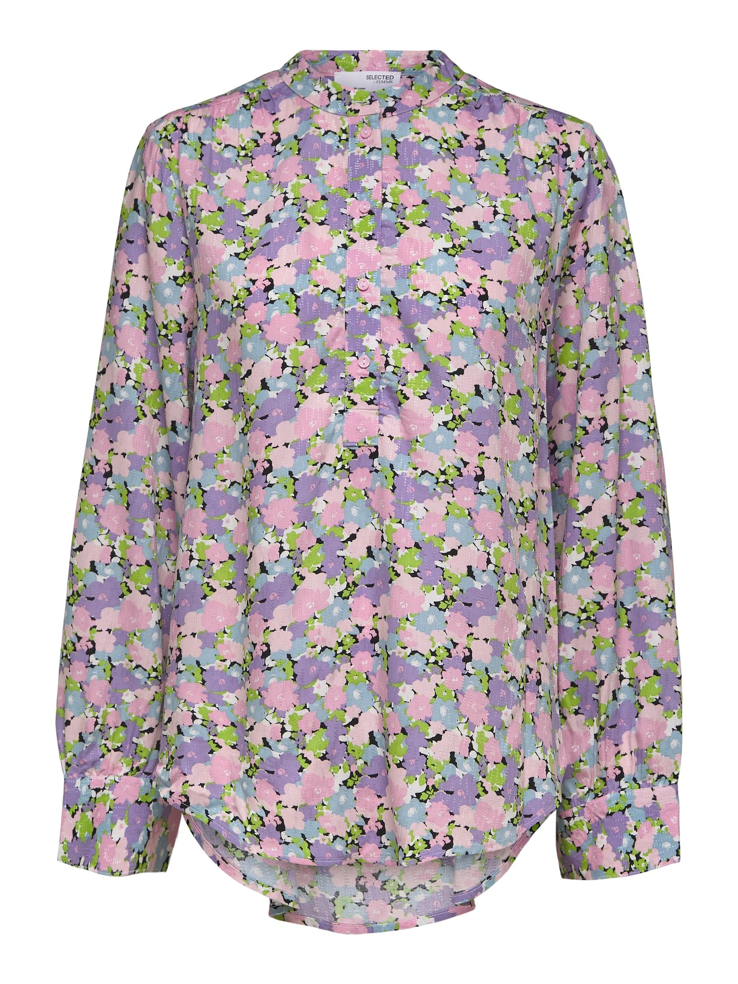 Selected Femme Curve Blúz 'Judita'  lila / világos-rózsaszín / világoszöld / fehér