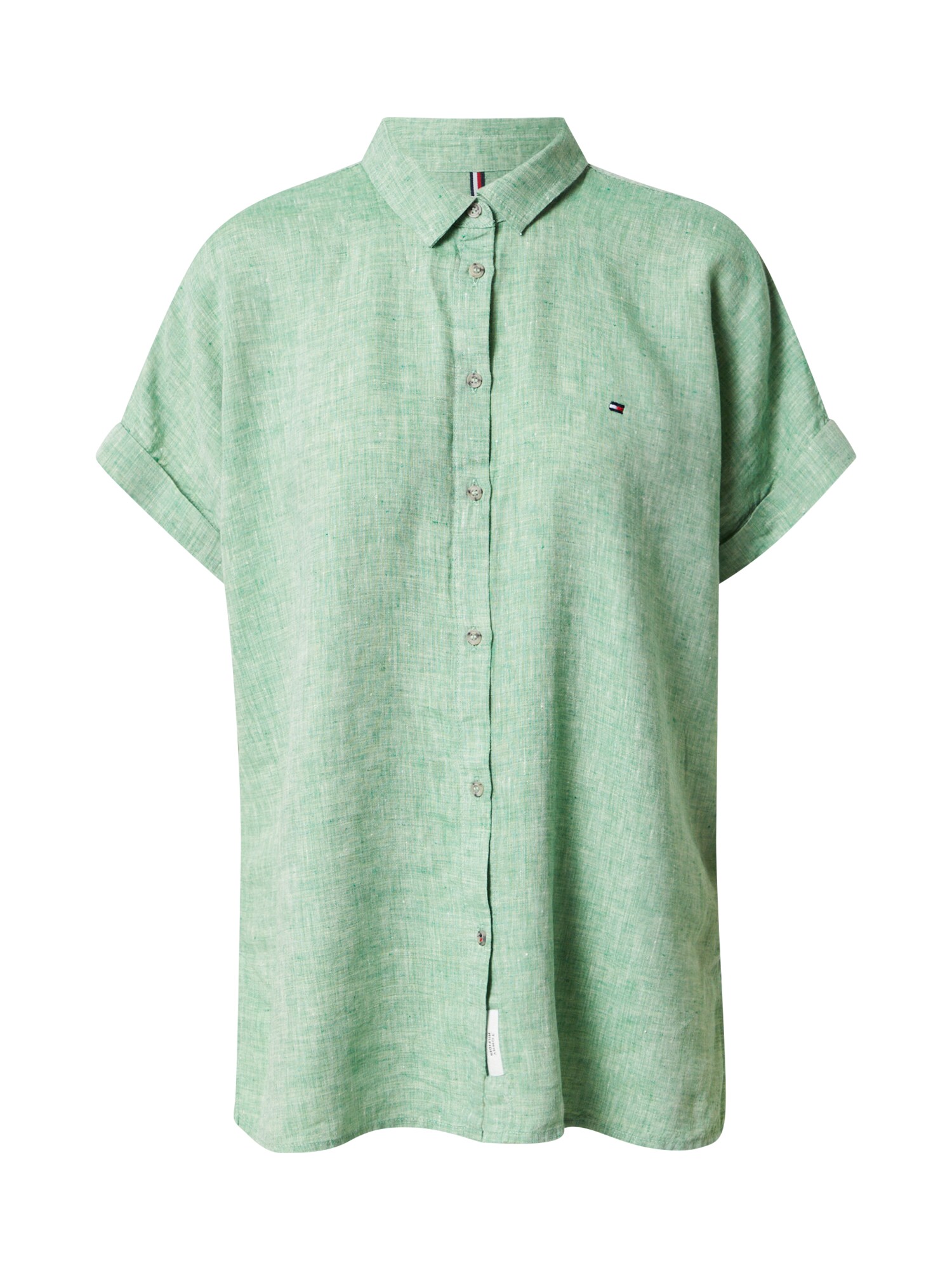 TOMMY HILFIGER Blúz  zöld / sötétkék / fehér / piros