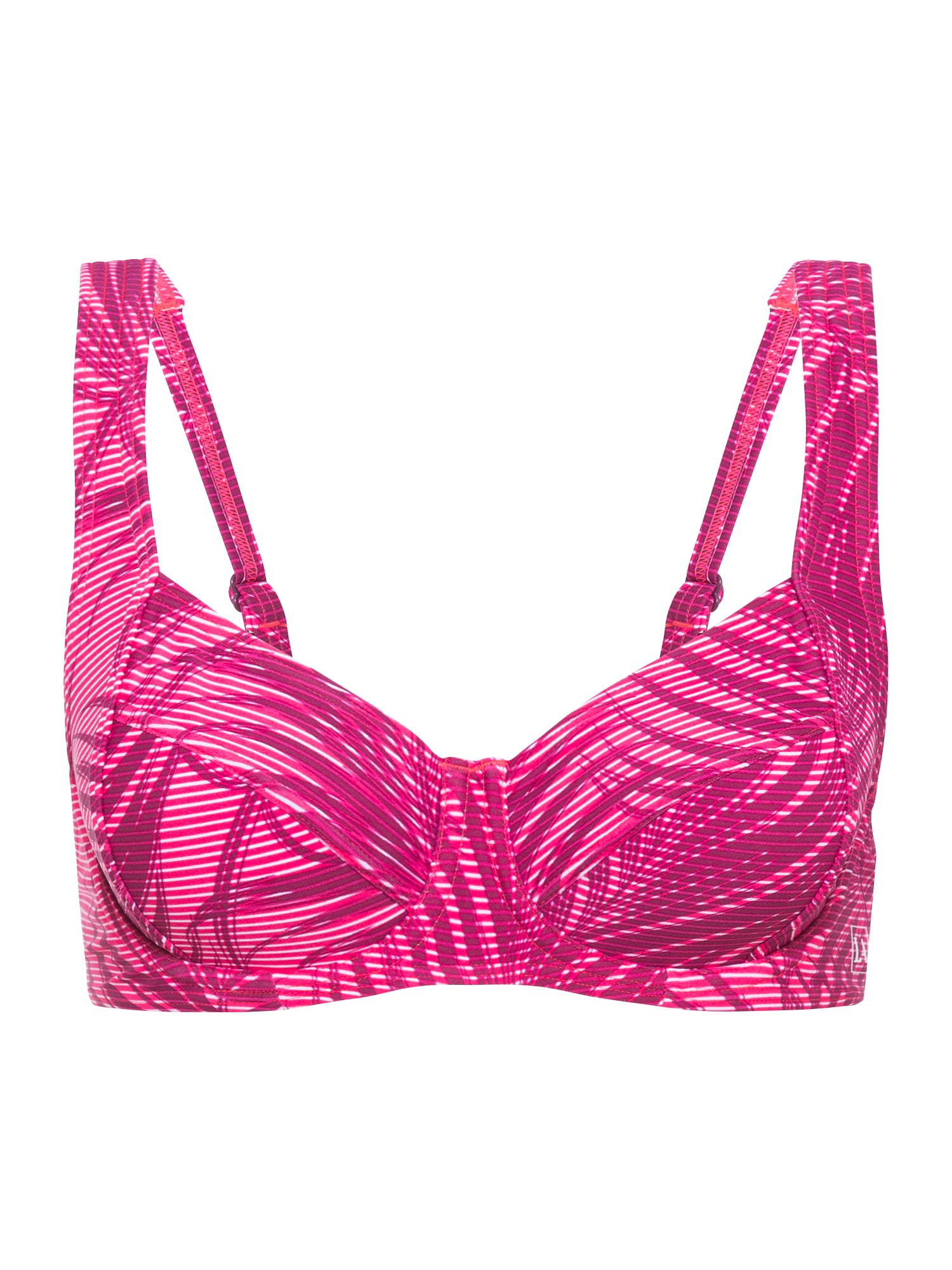 LASCANA ACTIVE Sport bikini felső  bordó / rózsaszín / fehér