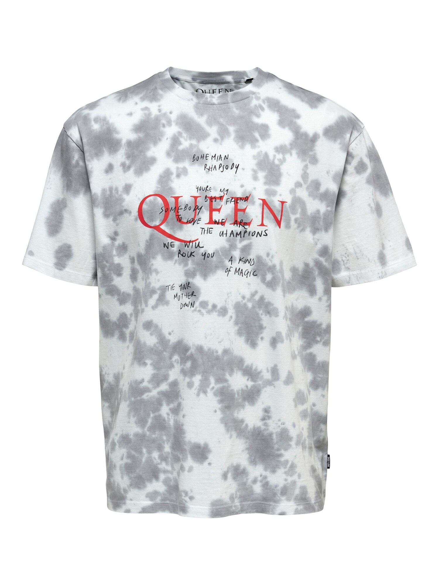 Only & Sons Póló 'Queen'  fehér / szürke / piros / fekete