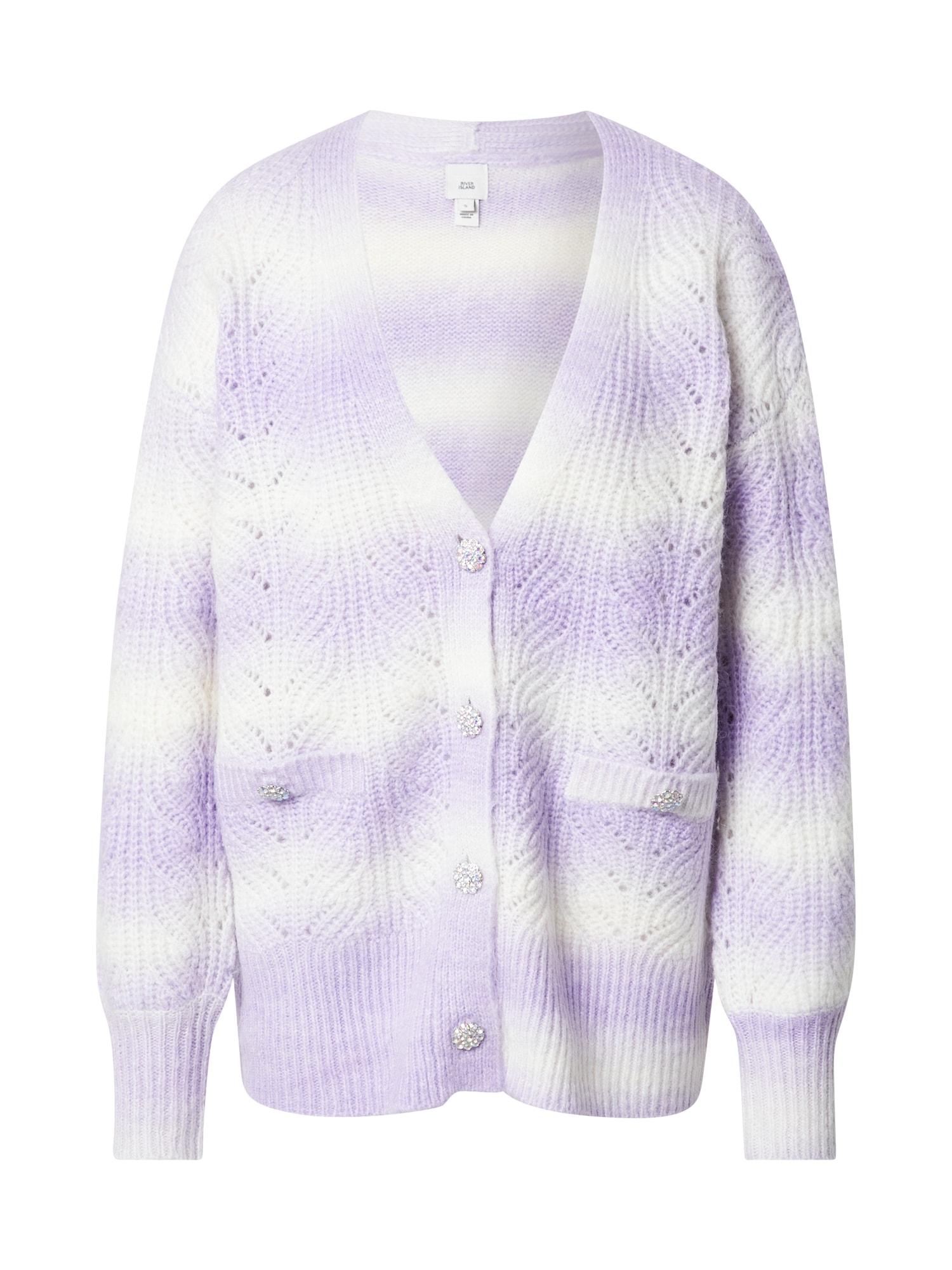 River Island Kardigán  világoslila / piszkosfehér