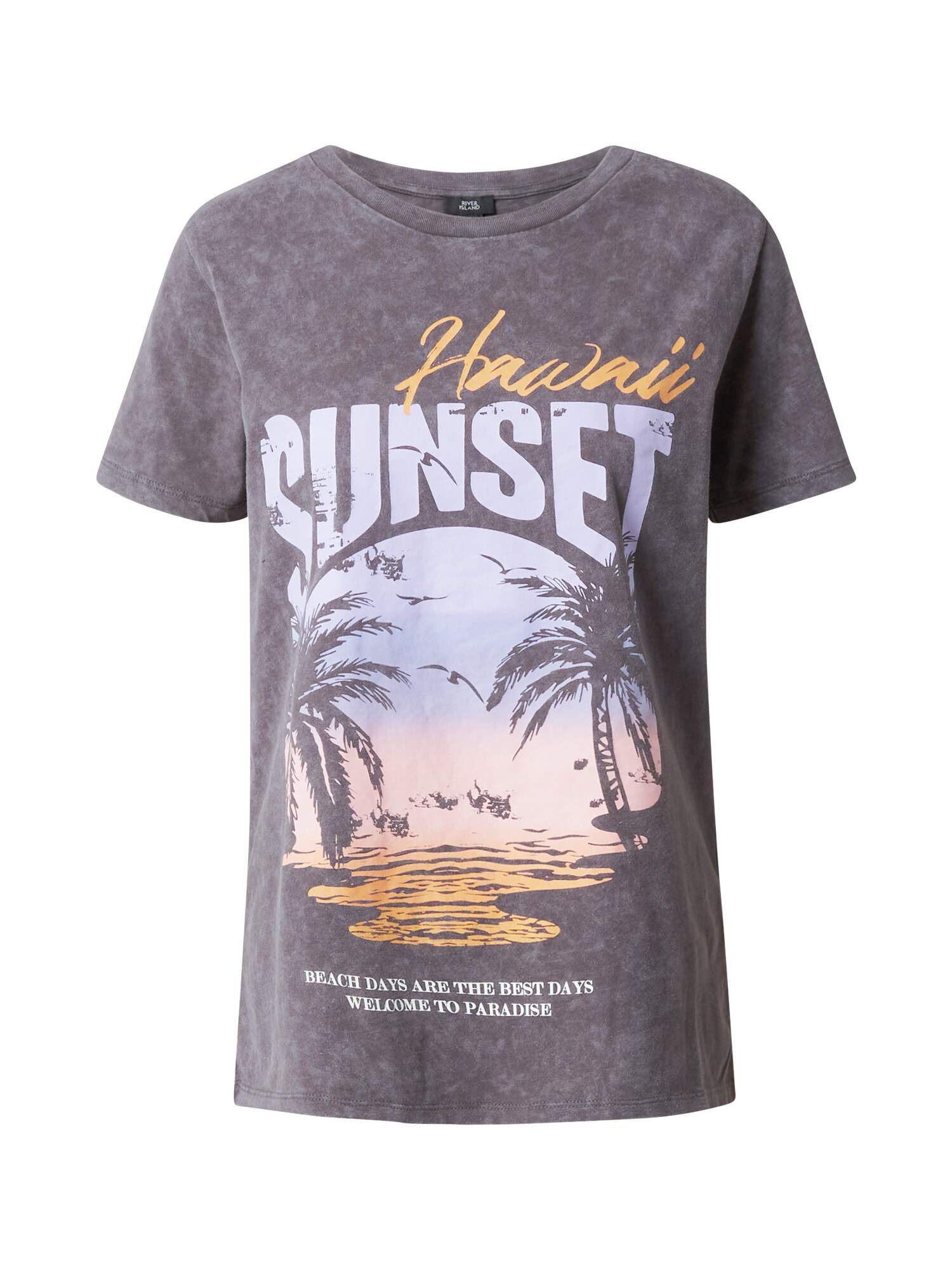 River Island Póló 'HAWAII SUNSET'  sötétszürke / vegyes színek