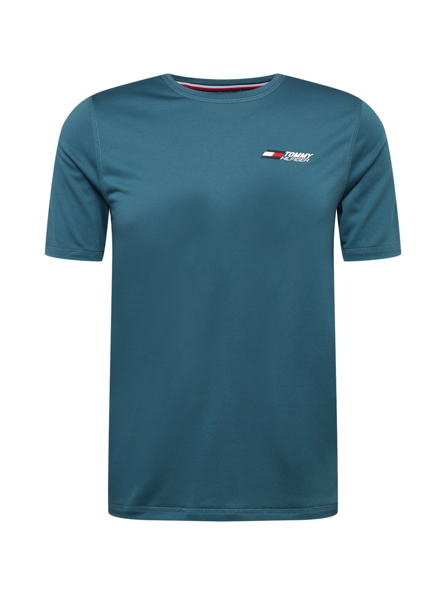 TOMMY HILFIGER Póló  benzin / fehér / piros / tengerészkék
