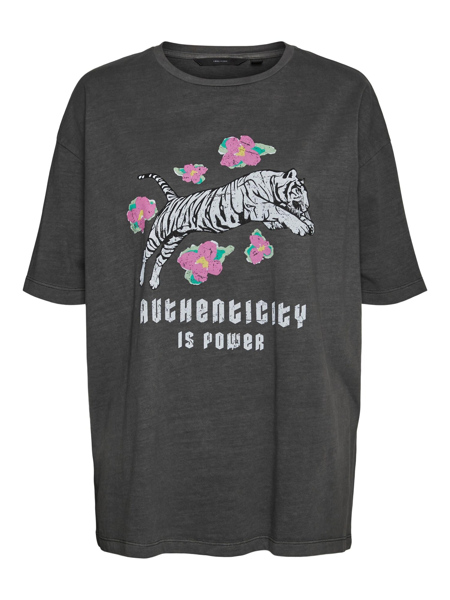 VERO MODA Póló 'Ofiacody'  szürke / lila / fehér