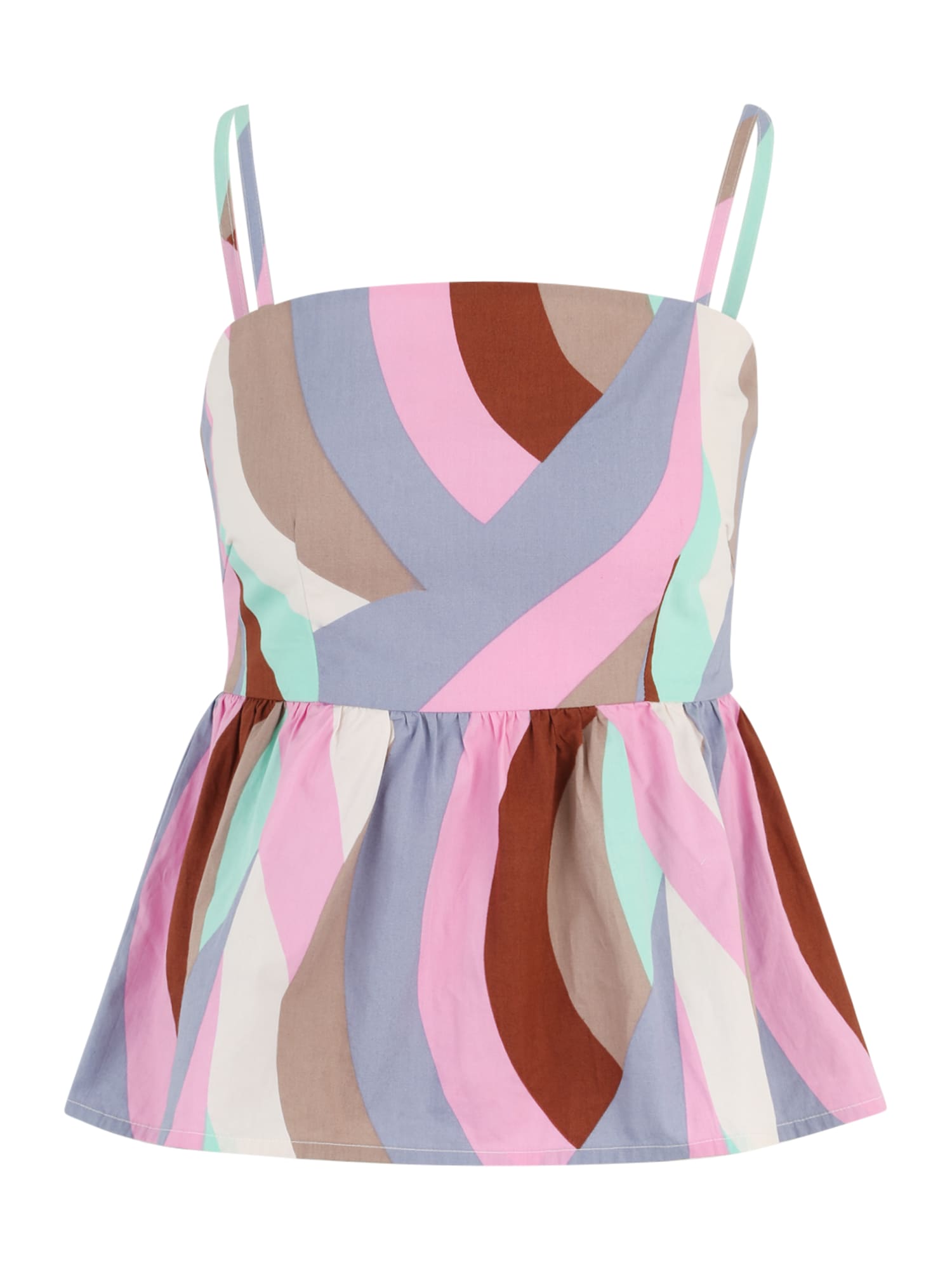 VERO MODA Top 'RILEY'  világos-rózsaszín / világosbarna / dohánybarna / jáde / orgona