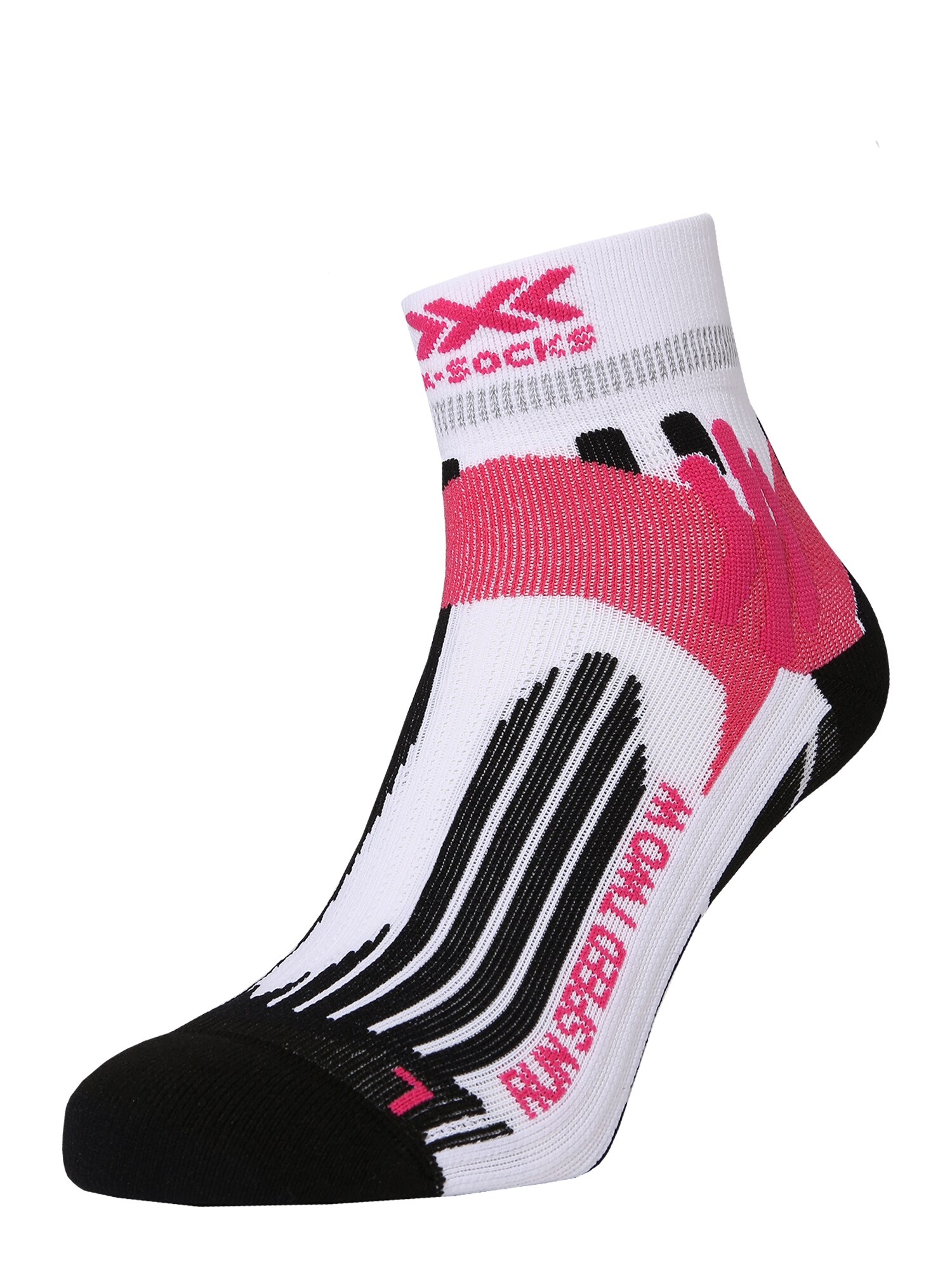 X-SOCKS Sportzoknik  fehér / fekete / rózsaszín