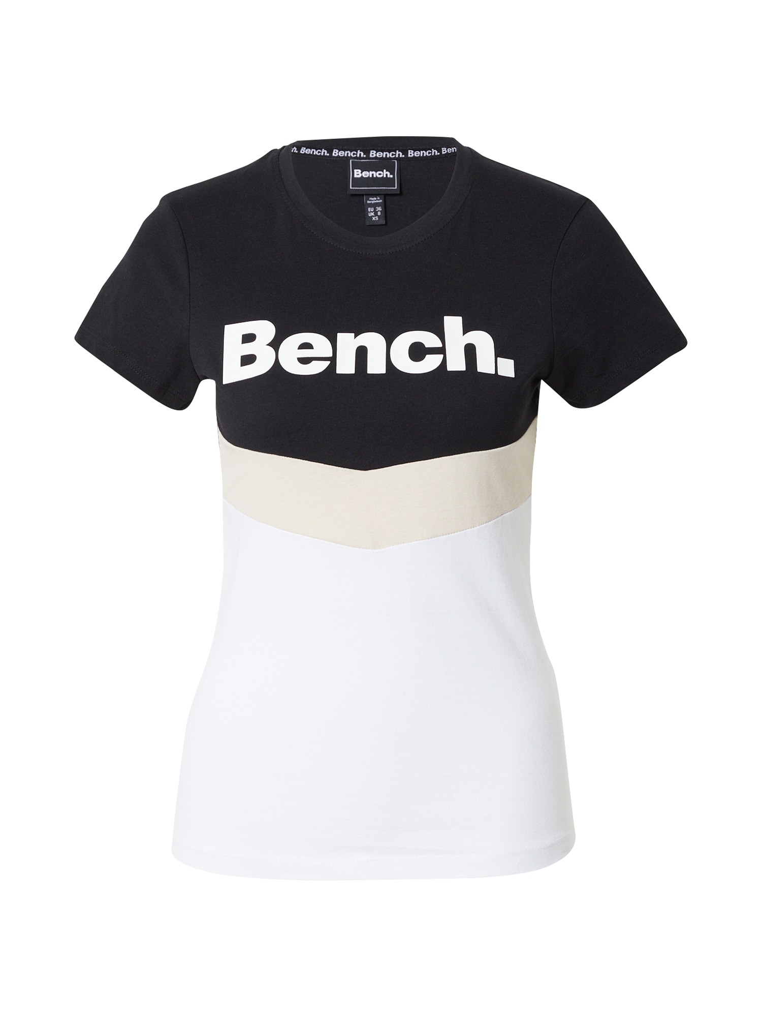 BENCH Póló 'JAYJAY'  fehér / fekete / púder