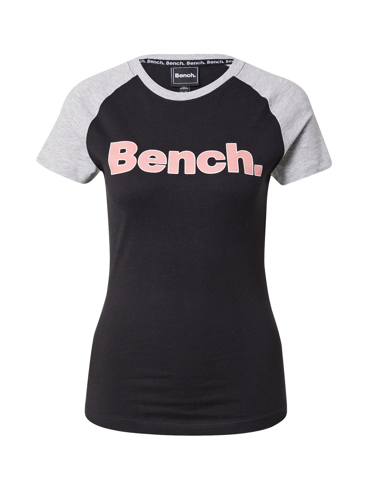 BENCH Póló 'TRINA'  fekete / szürke melír / fehér / rózsaszín