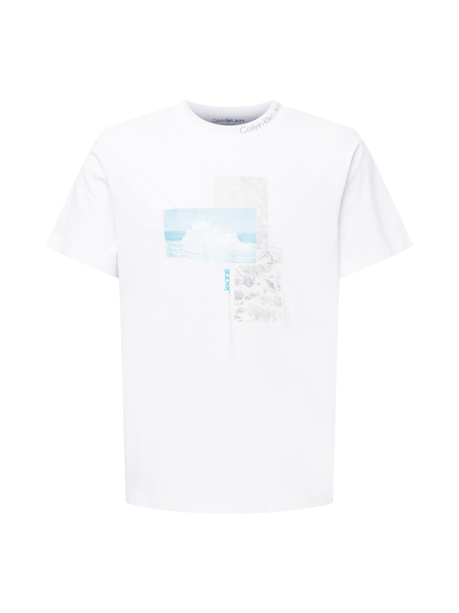 Calvin Klein Jeans Póló  fehér / égkék / szürke