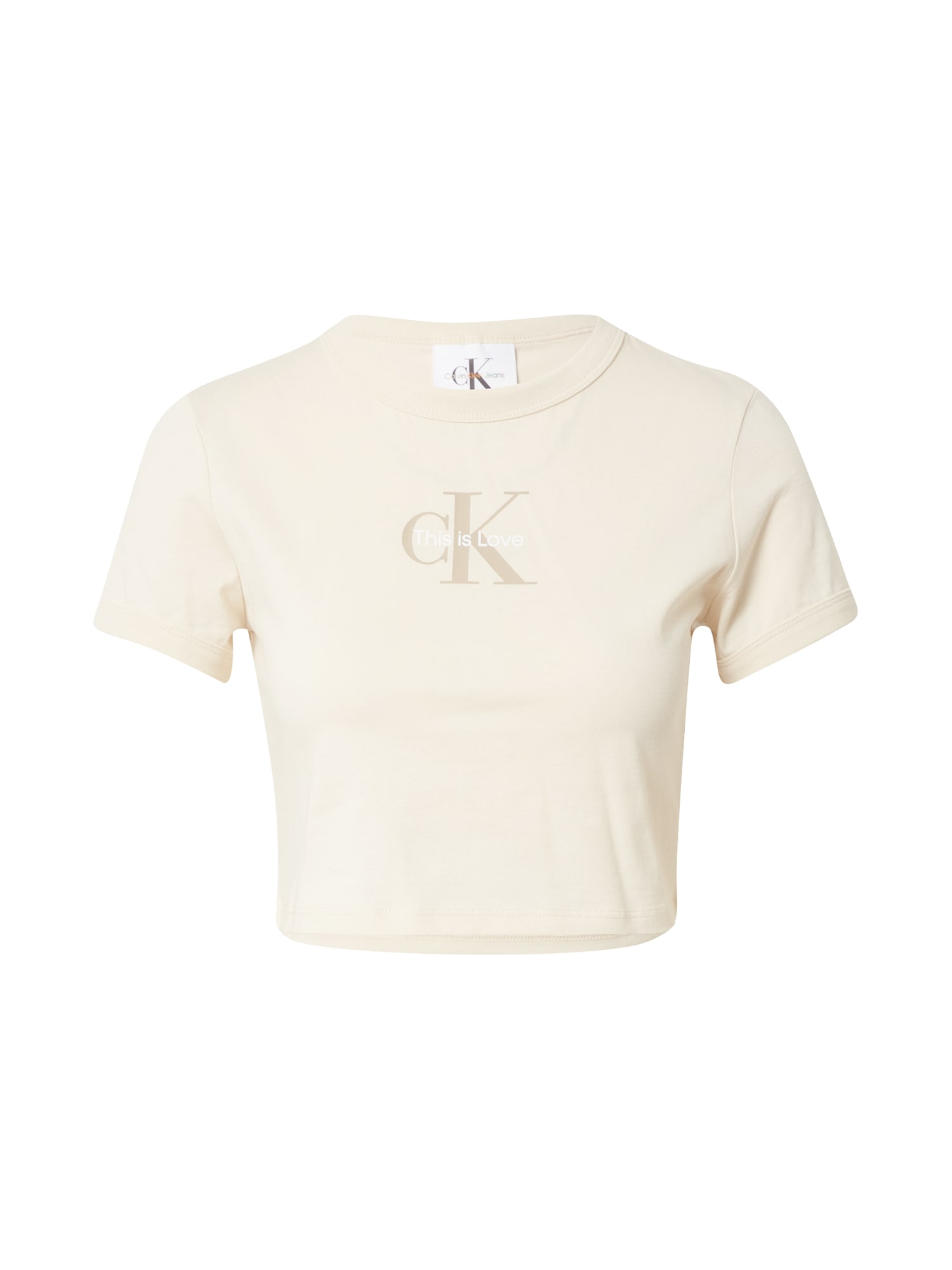 Calvin Klein Jeans Póló  világos bézs / sötét bézs / fehér