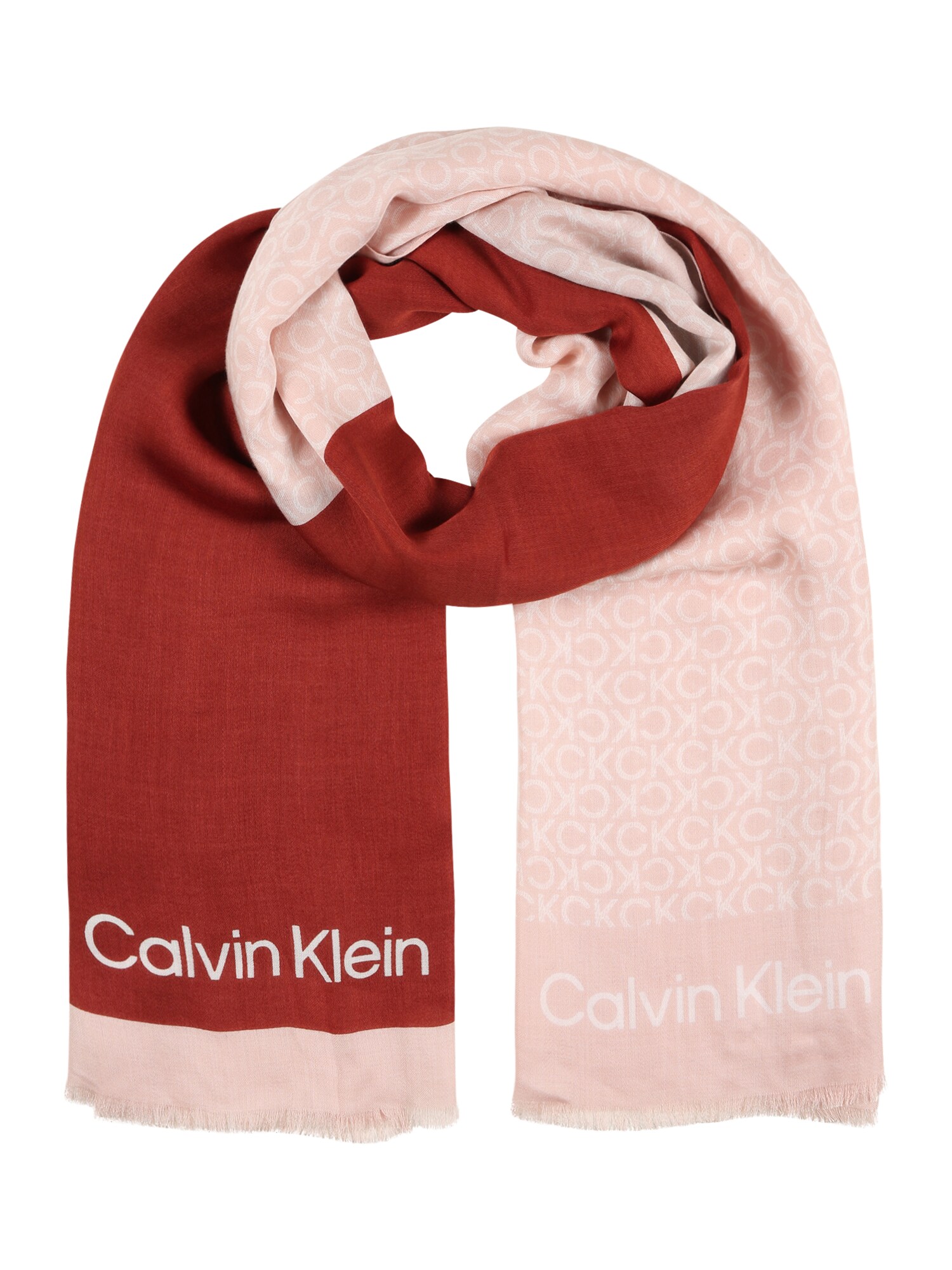 Calvin Klein Sál  fáradt rózsaszín / fehér / sötétvörös
