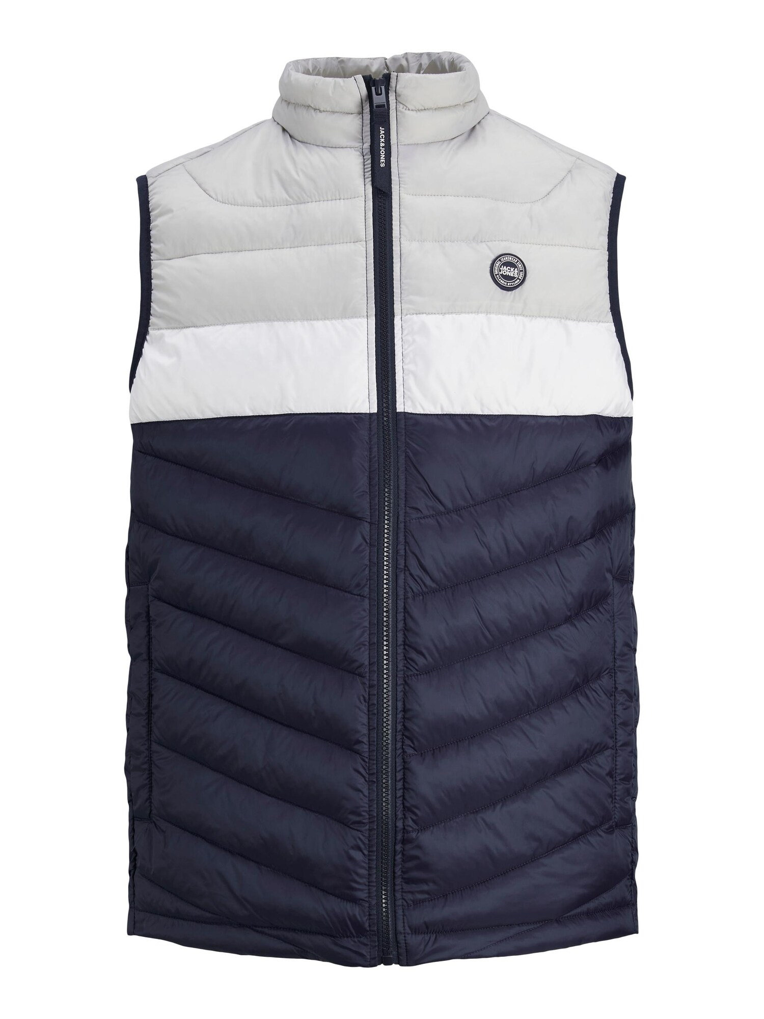 JACK & JONES Mellény 'HERO'  tengerészkék / szürke / fehér