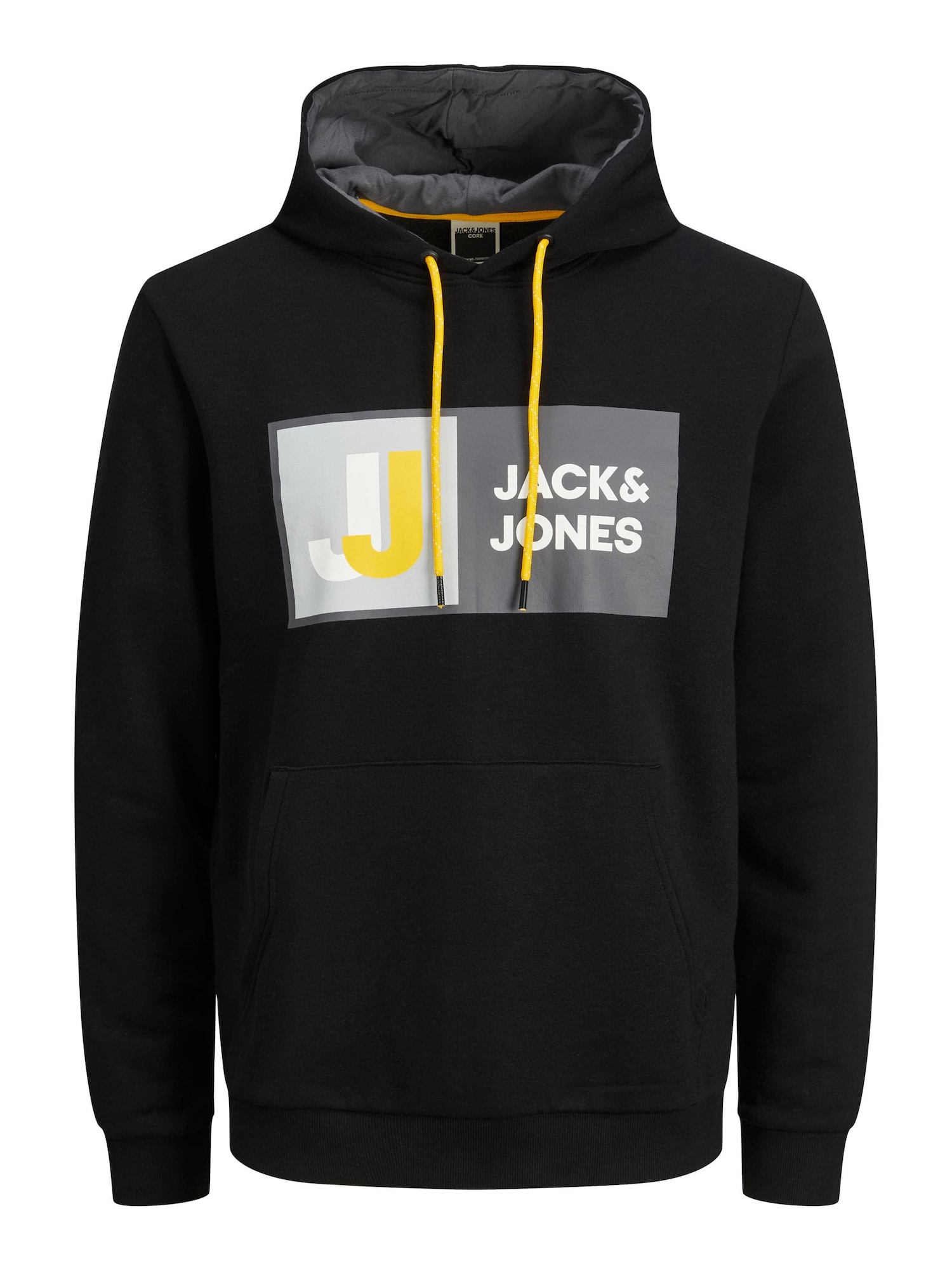 JACK & JONES Tréning póló 'LOGAN'  fekete / szürke / fehér / sárga