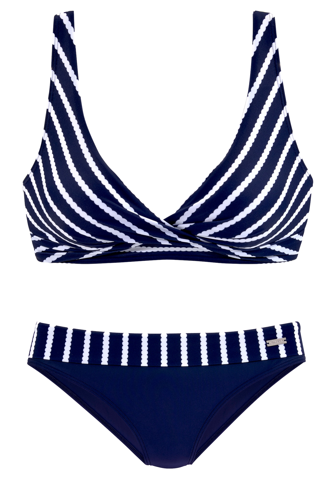 LASCANA Bikini  tengerészkék / fehér
