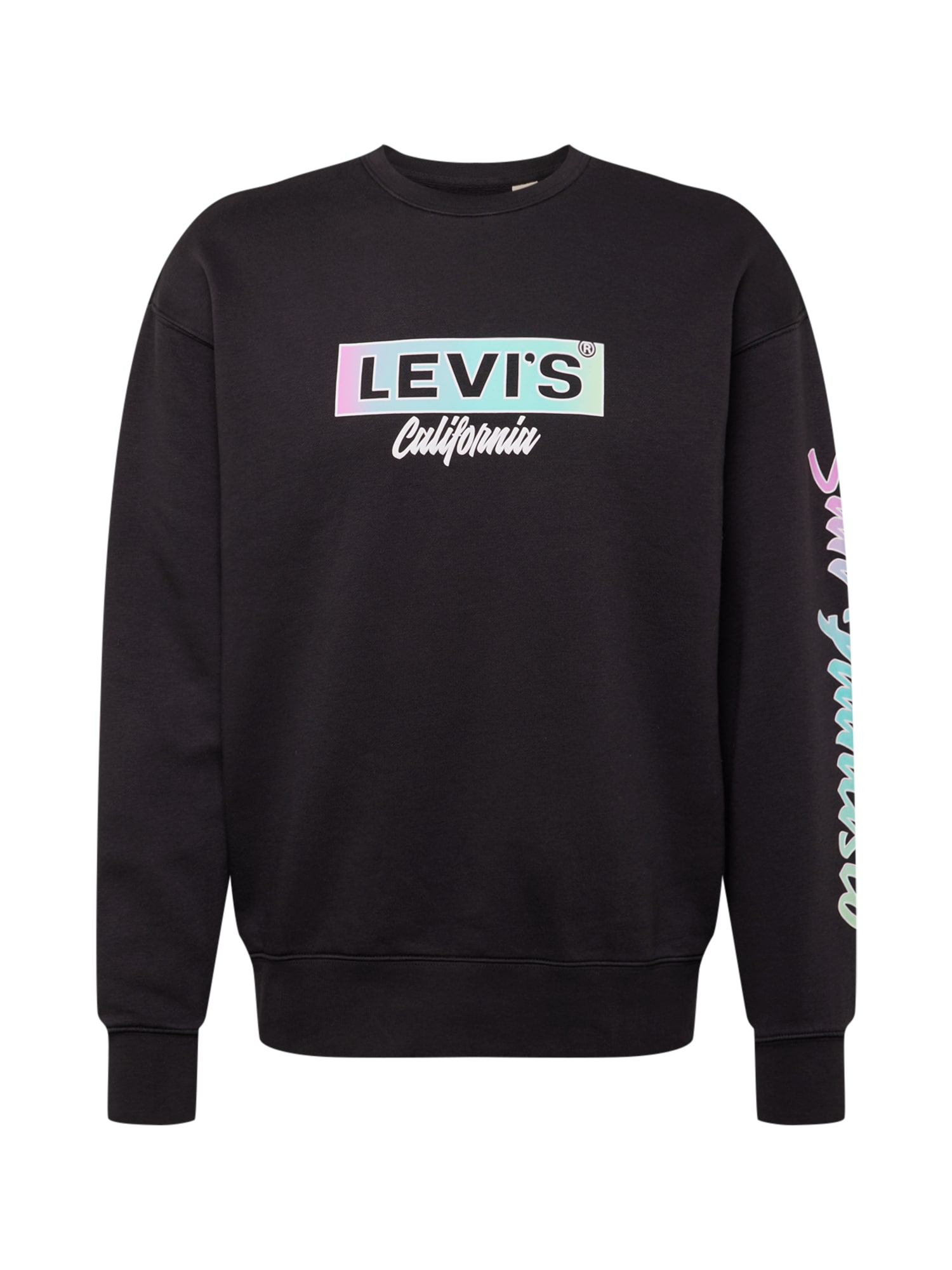 LEVI'S Tréning póló  fekete / vízszín / lila