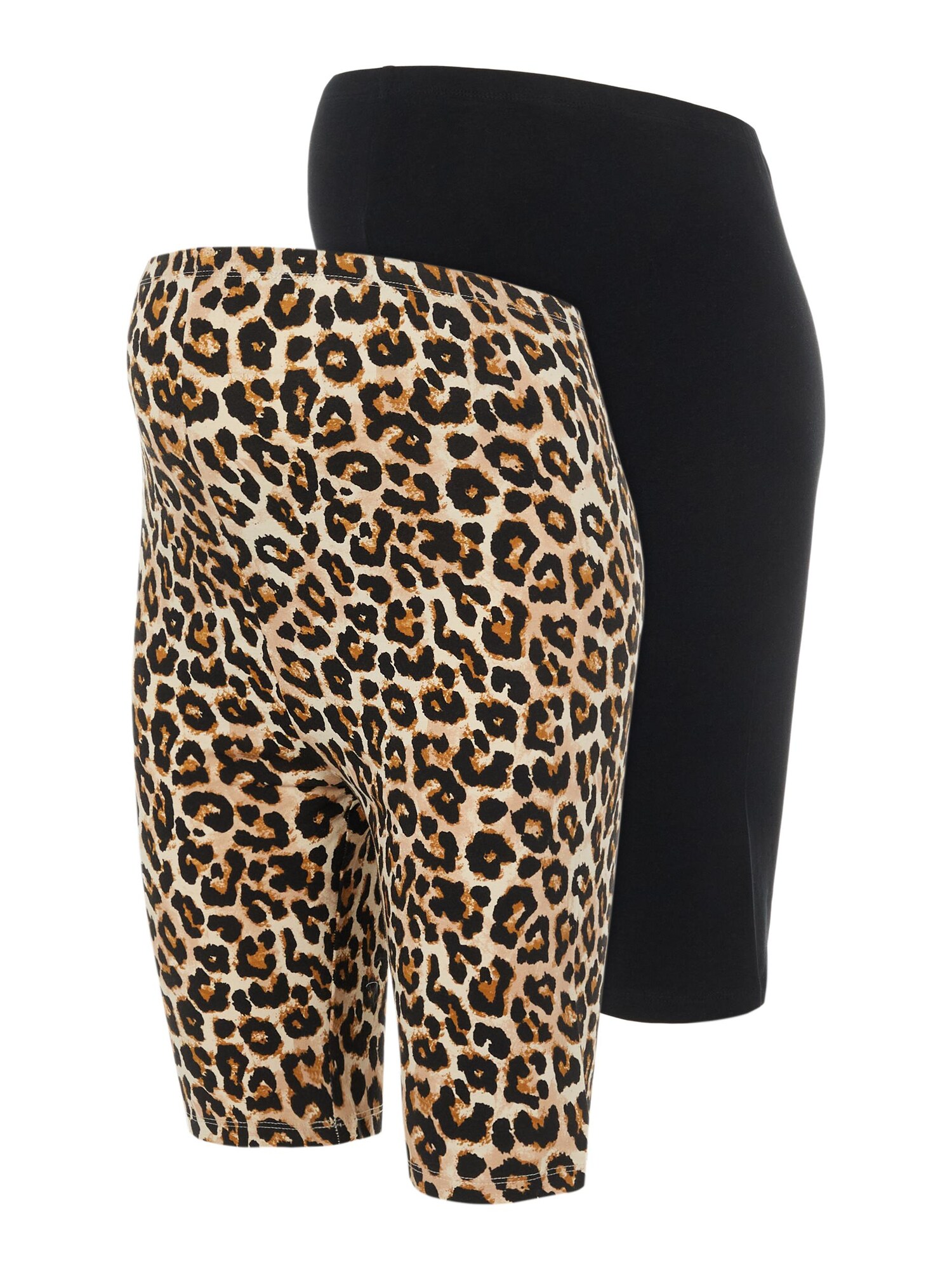 MAMALICIOUS Leggings 'Sanni'  fekete / krém / konyak