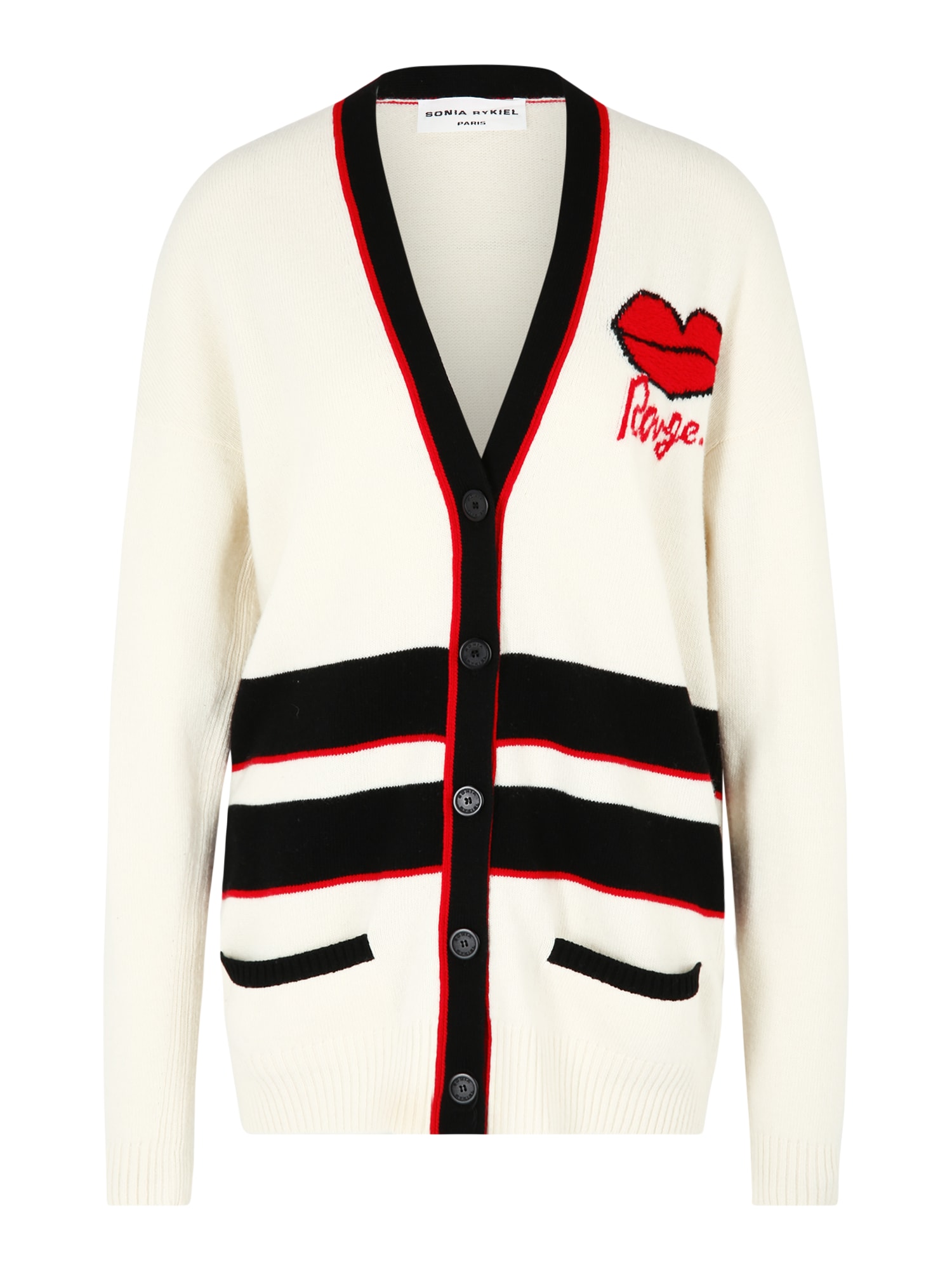 Sonia Rykiel Kardigán 'DILA'  fehér / fekete / piros
