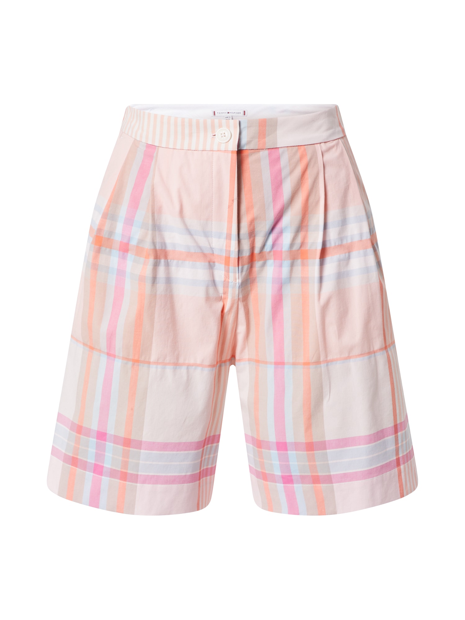 TOMMY HILFIGER Élére vasalt nadrágok 'MADRAS'  opál / rózsaszín / lazac