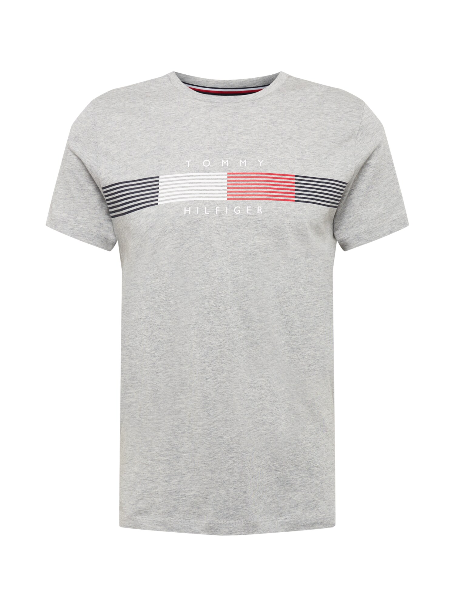 TOMMY HILFIGER Póló  piros / szürke melír / tengerészkék