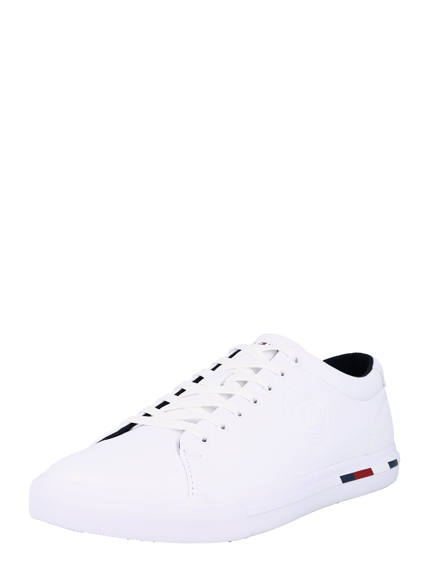 TOMMY HILFIGER Rövid szárú edzőcipők  fehér / ezüst / tengerészkék / tűzpiros