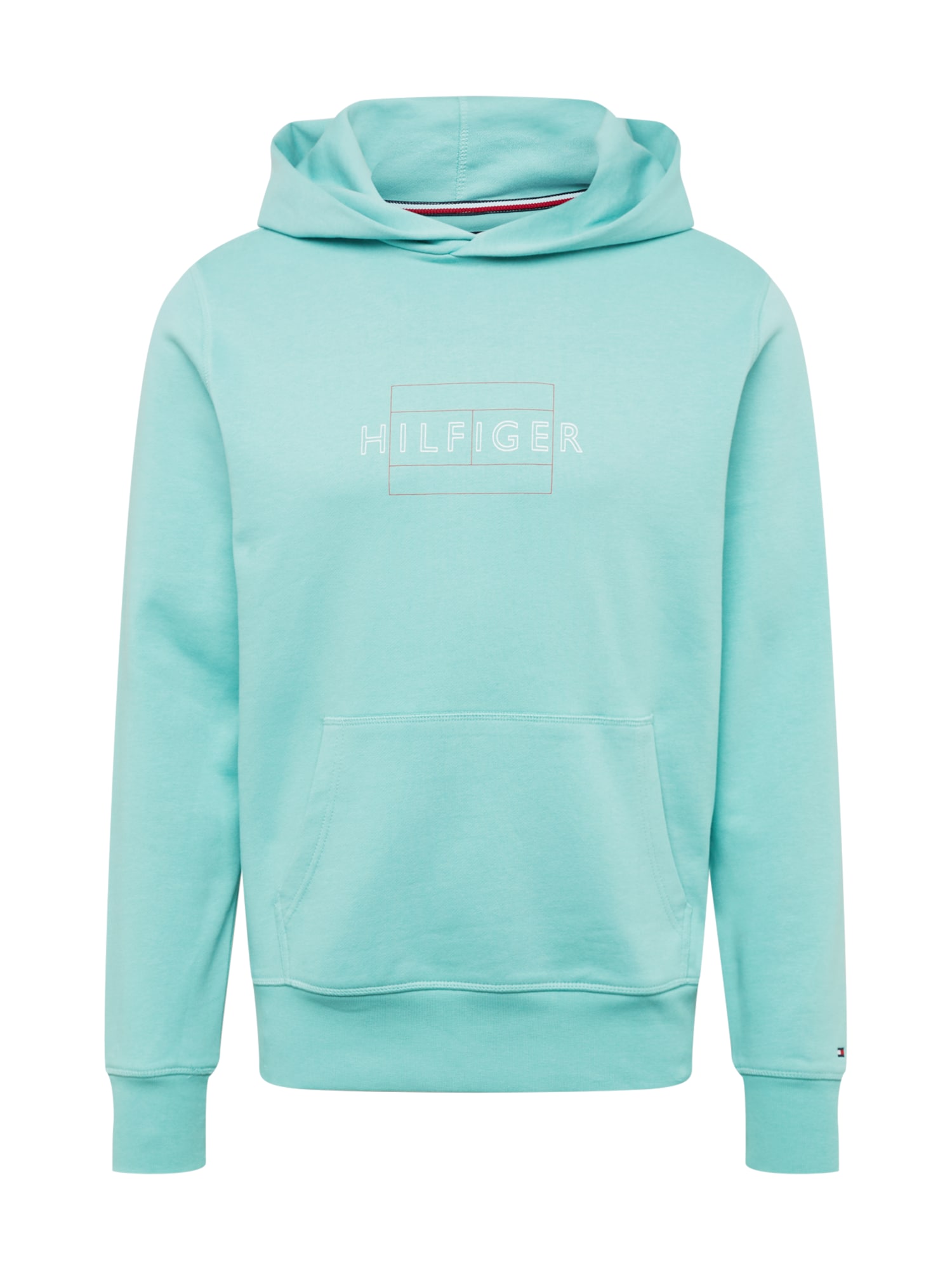 TOMMY HILFIGER Tréning póló  jáde / fehér / piros