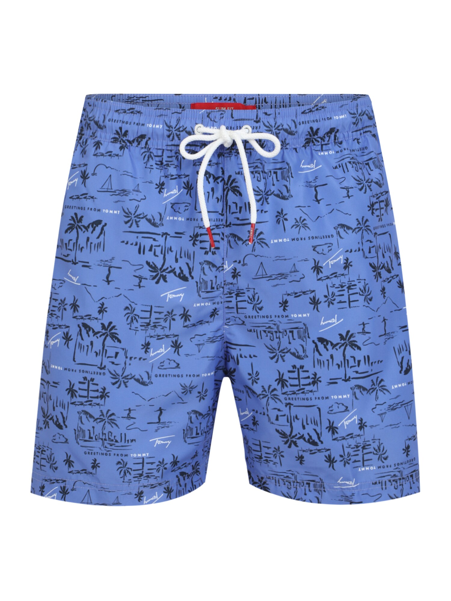 Tommy Hilfiger Underwear Rövid fürdőnadrágok  kék / fekete / fehér
