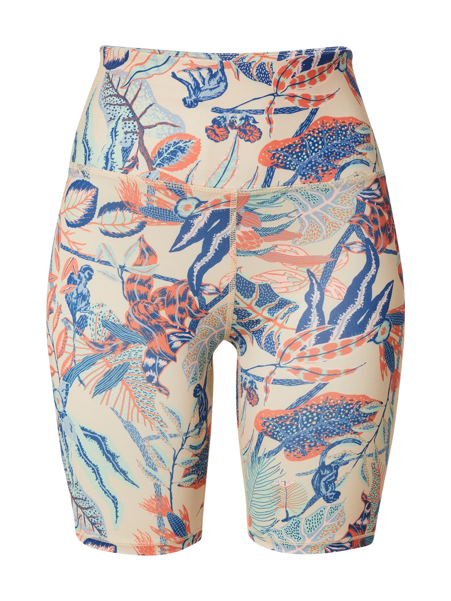 DEDICATED. Leggings 'Kortebo Vintage Jungle'  krém / tengerészkék / sötét narancssárga / fehér / azúr