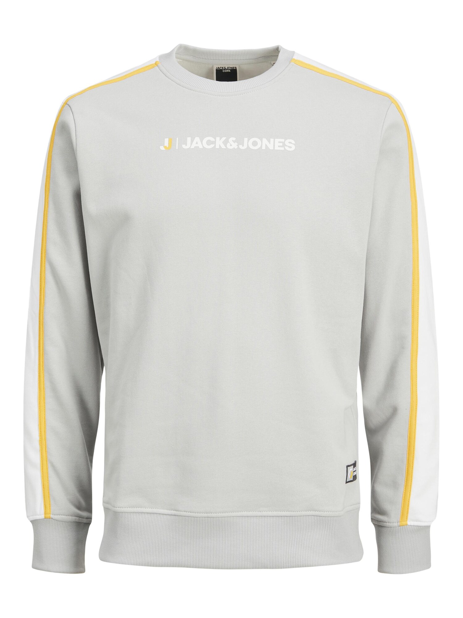 JACK & JONES Tréning póló 'LOGAN'  világosszürke / fehér / sáfrány / fekete