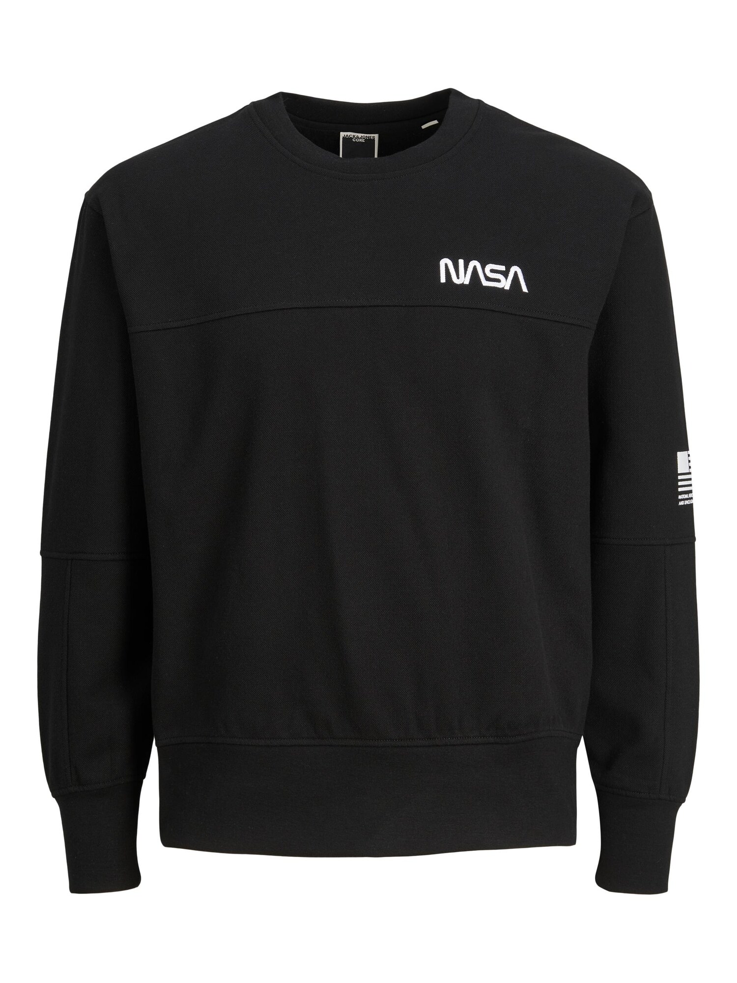 JACK & JONES Tréning póló 'Nasa'  fekete / fehér