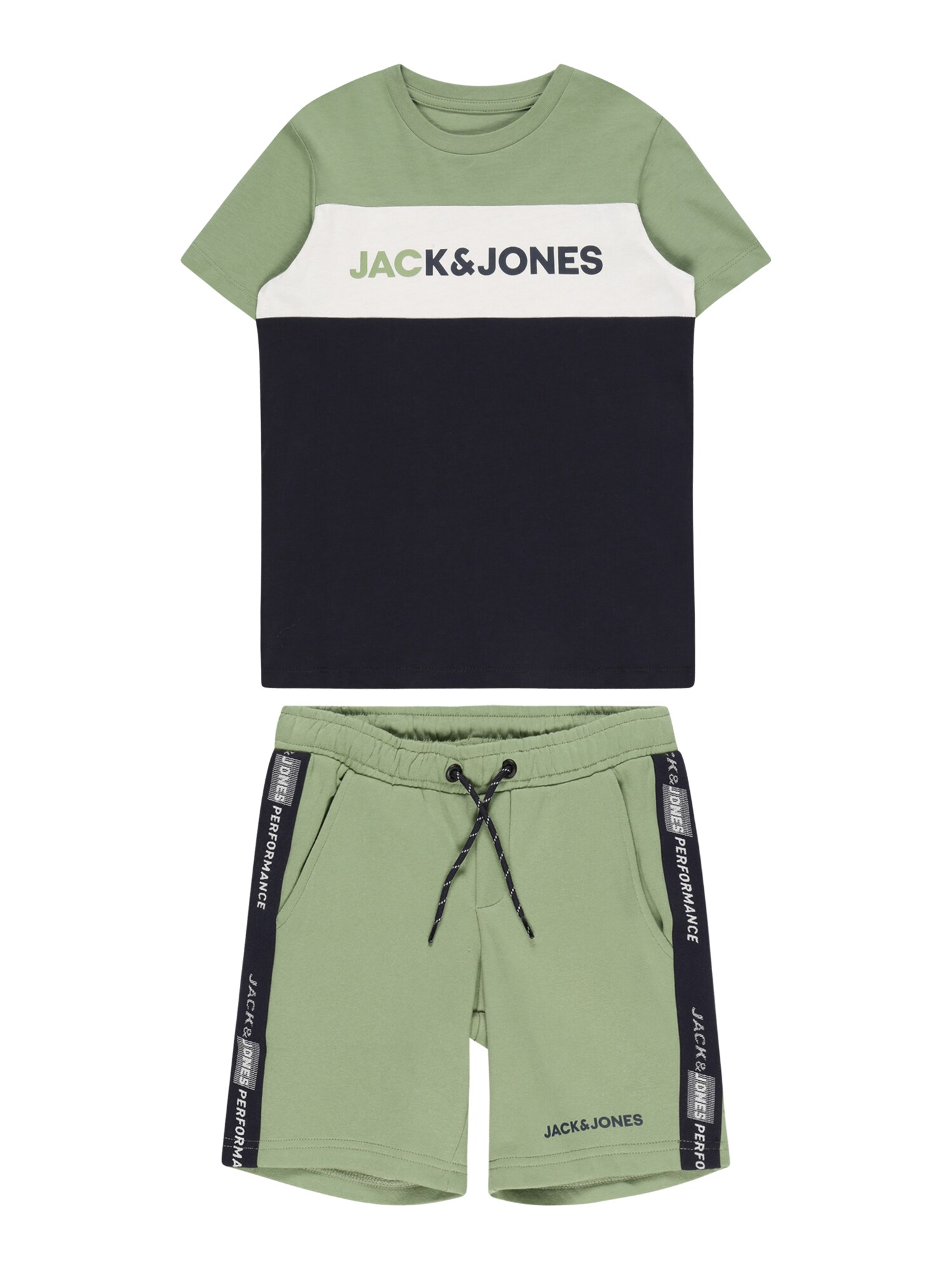 Jack & Jones Junior Szettek 'FINN'  pasztellzöld / fekete / fehér