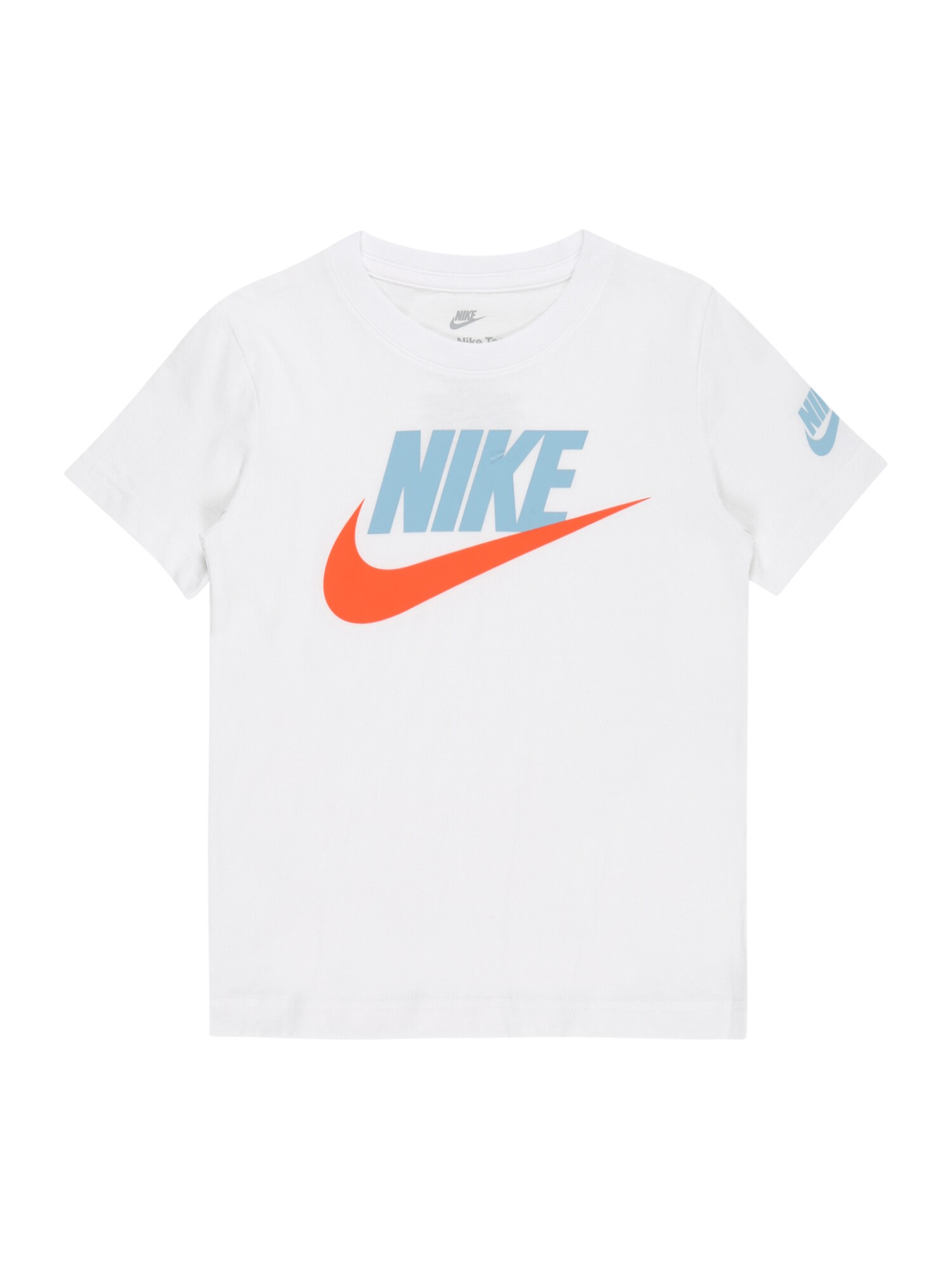 Nike Sportswear Póló 'FUTURA EVERGREEN'  fehér / világoskék / sötét narancssárga