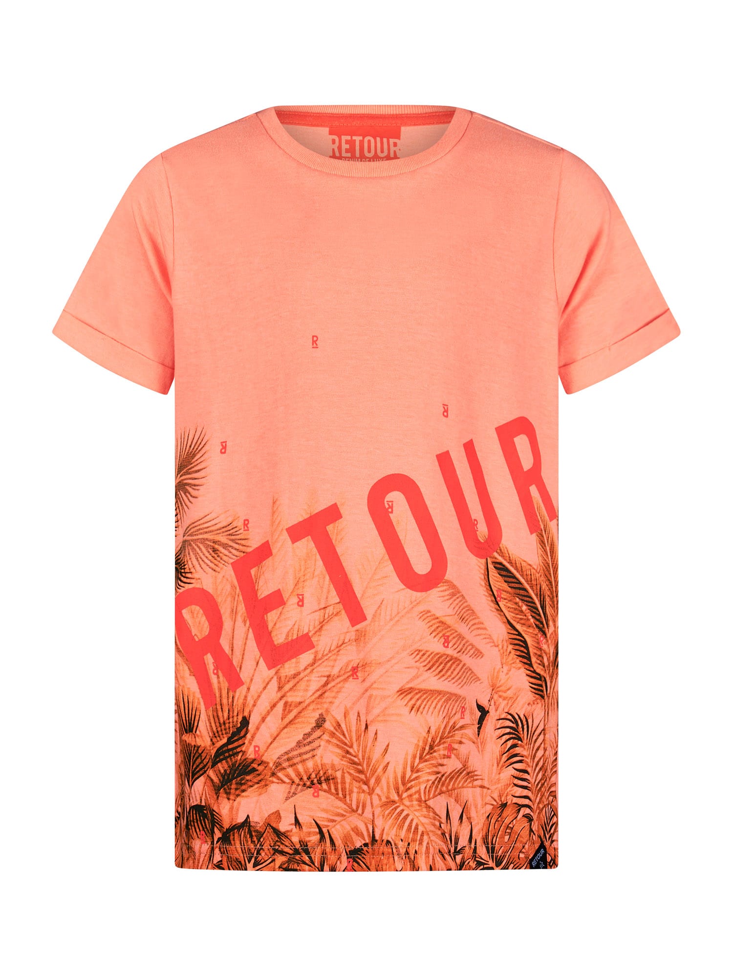 Retour Jeans Póló 'Joah'  korál / sötét narancssárga / fekete / piros