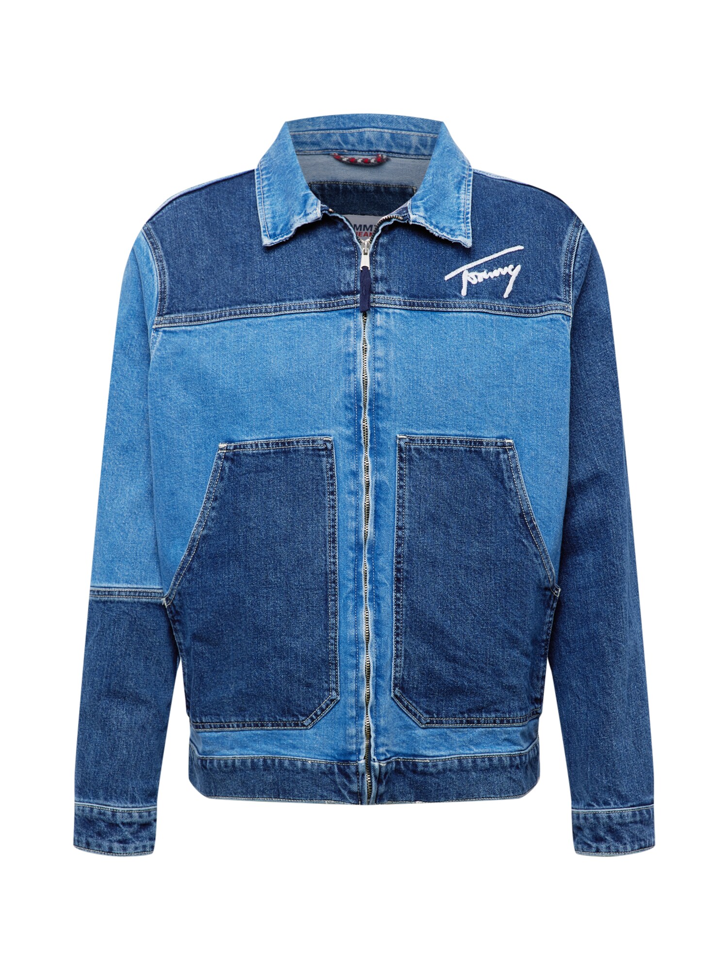Tommy Jeans Átmeneti dzseki  kék farmer / sötétkék / fehér