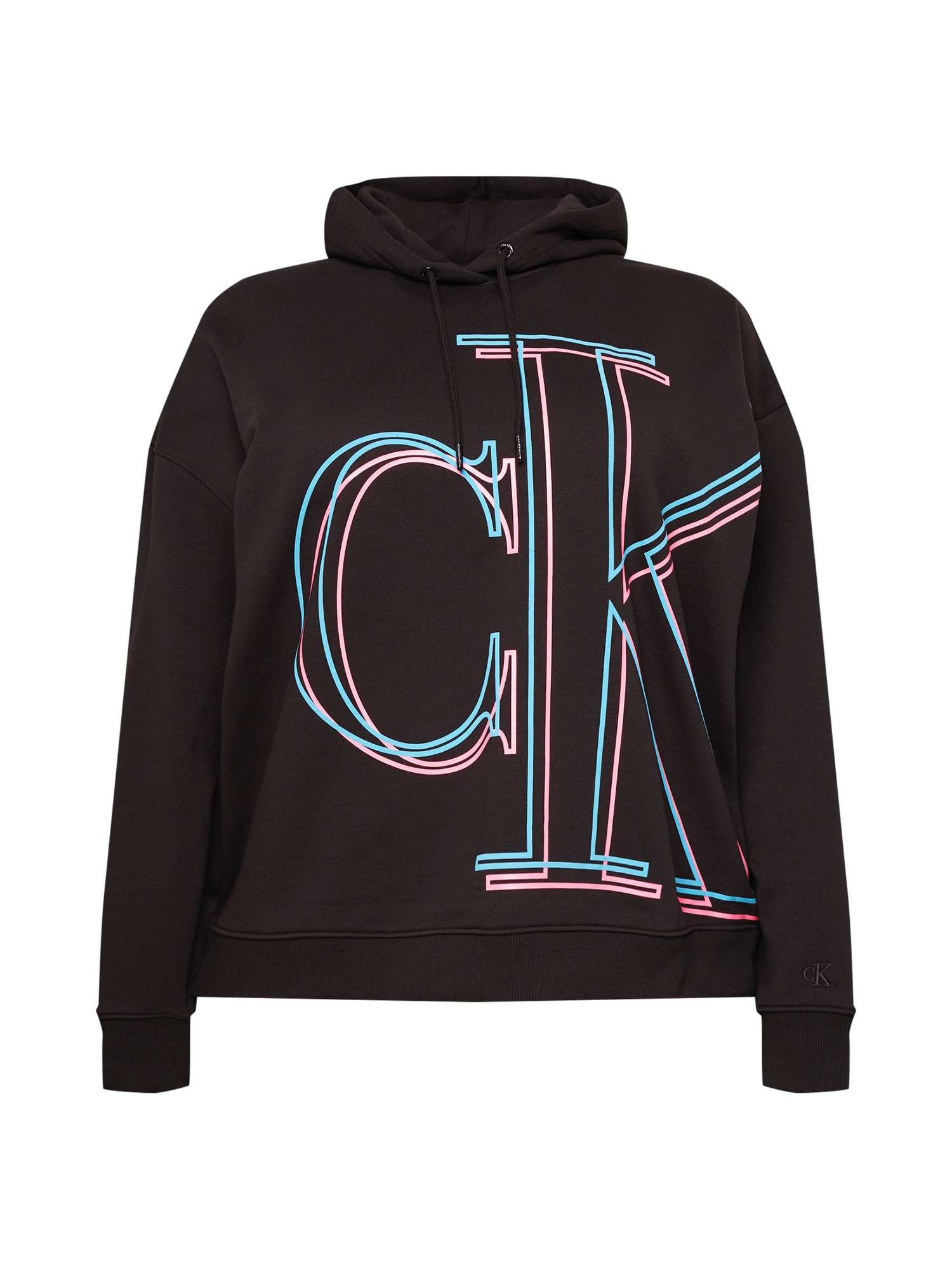 Calvin Klein Jeans Curve Tréning póló  fekete / világoskék / rózsaszín