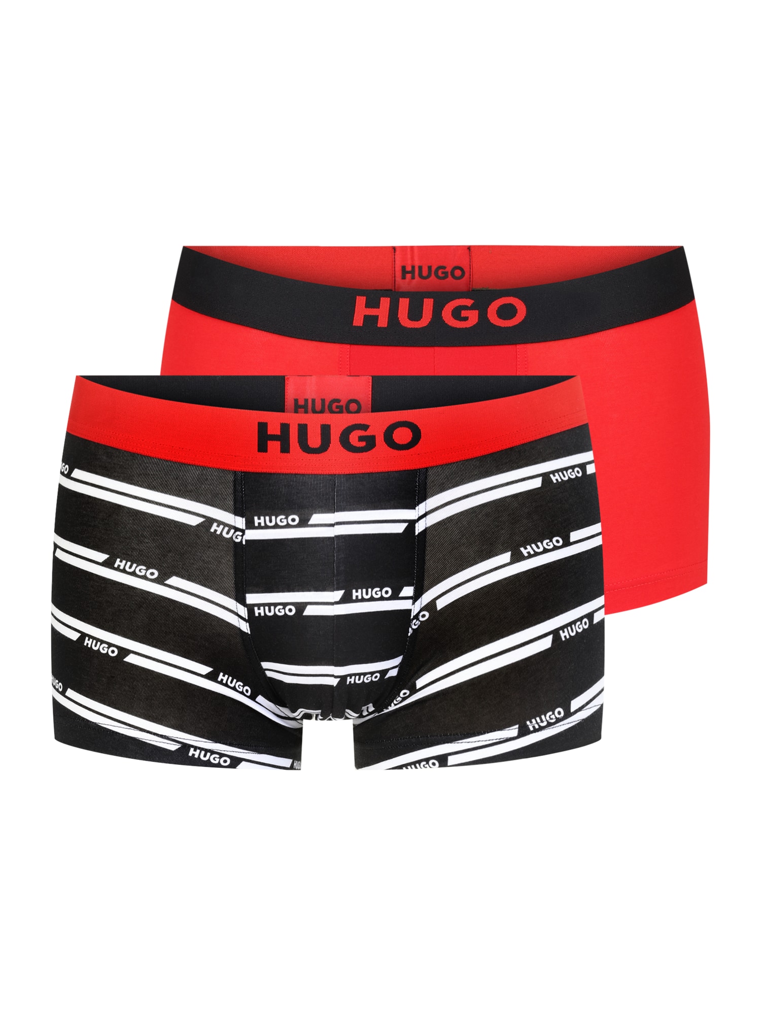 HUGO Boxeralsók  fekete / piros / fehér
