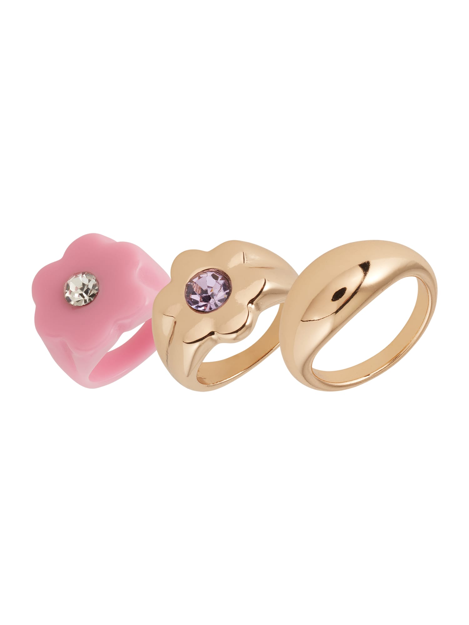 Monki Gyűrűk  arany / rózsaszín / átlátszó / lila
