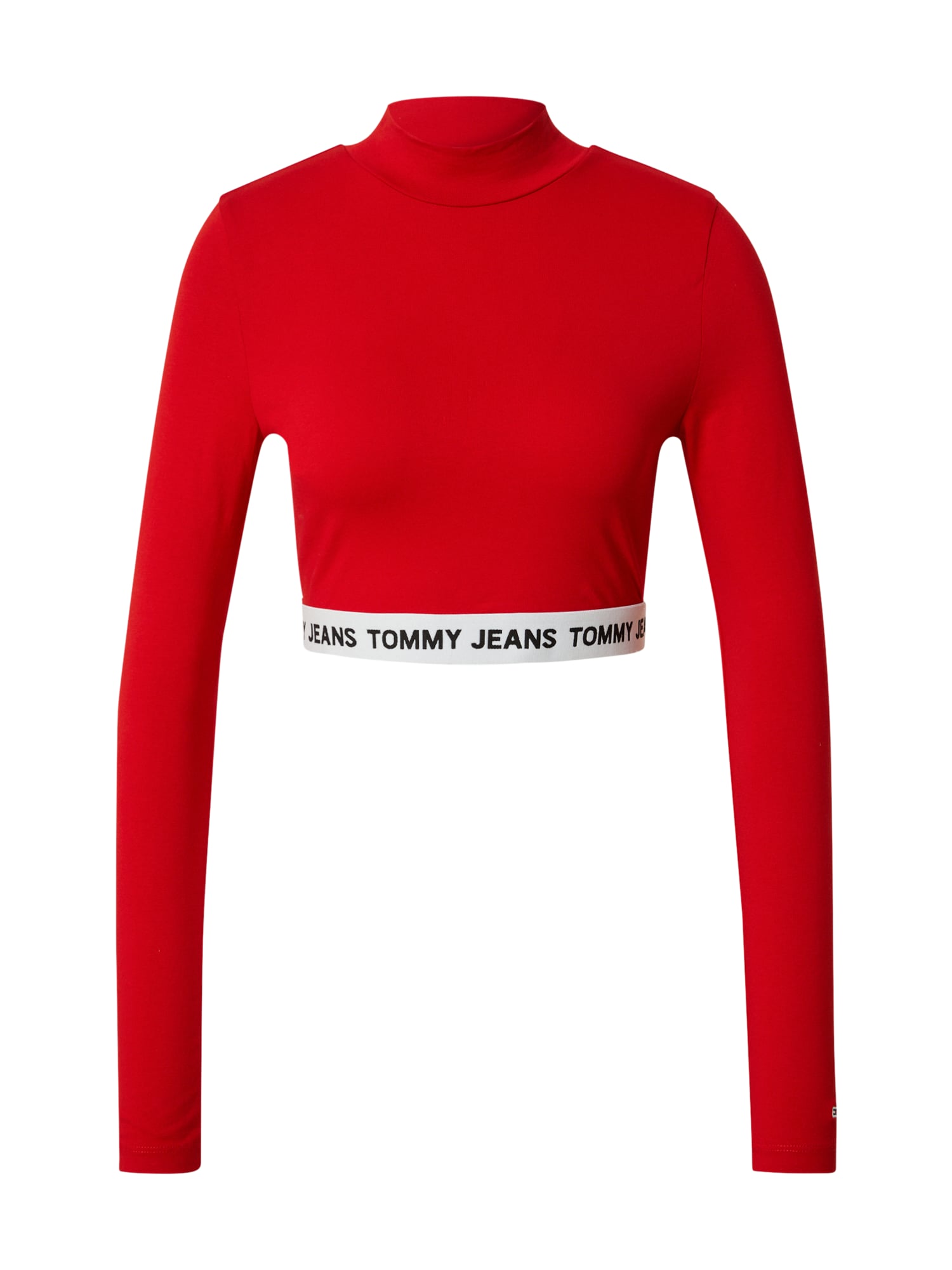 Tommy Jeans Póló  vérvörös / fehér / fekete