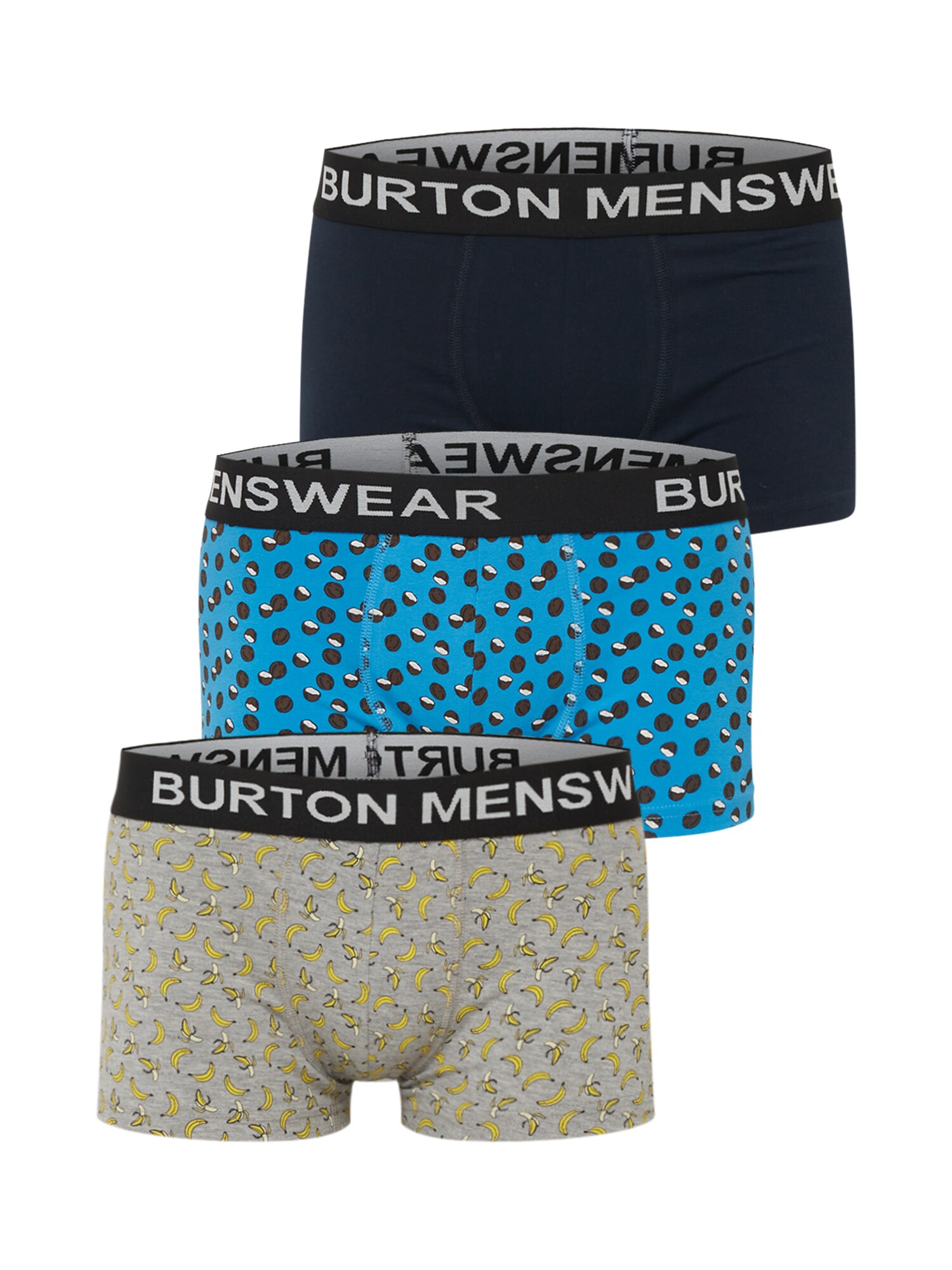 BURTON MENSWEAR LONDON Boxeralsók  fekete / tengerészkék / égkék / szürke