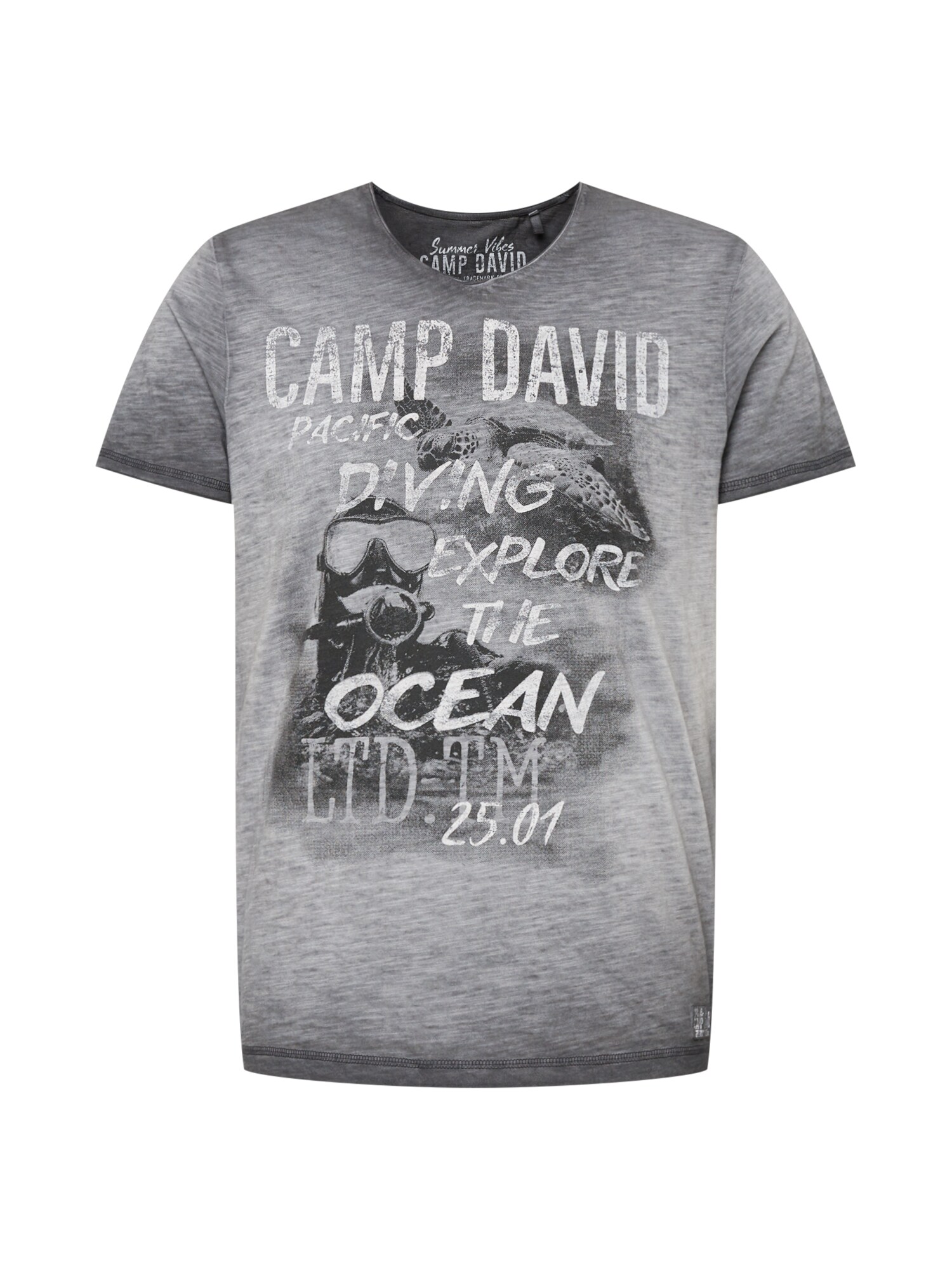CAMP DAVID Póló  antracit / világosszürke / fekete