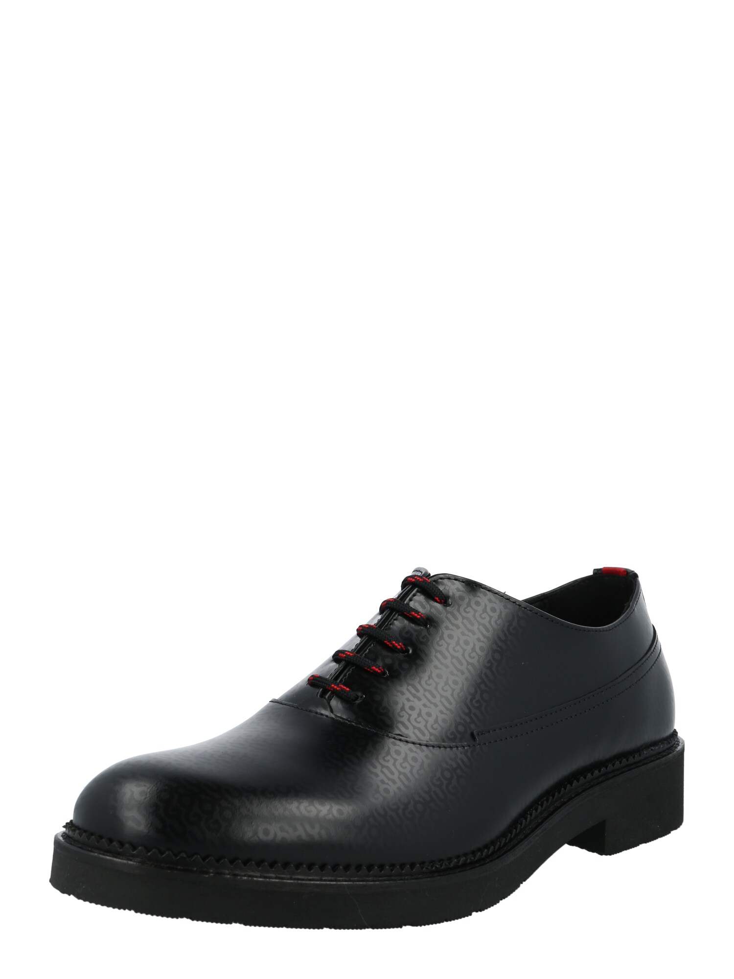 HUGO Fűzős cipő 'Luxityl'  fekete / piros