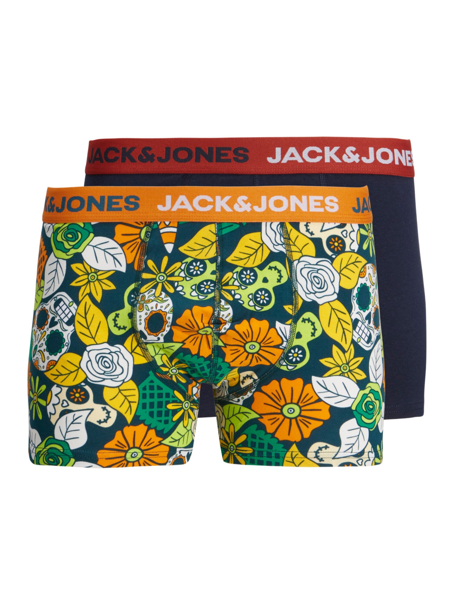 JACK & JONES Boxeralsók 'MEXICAN'  sötét narancssárga / sötétkék / fehér / sárga