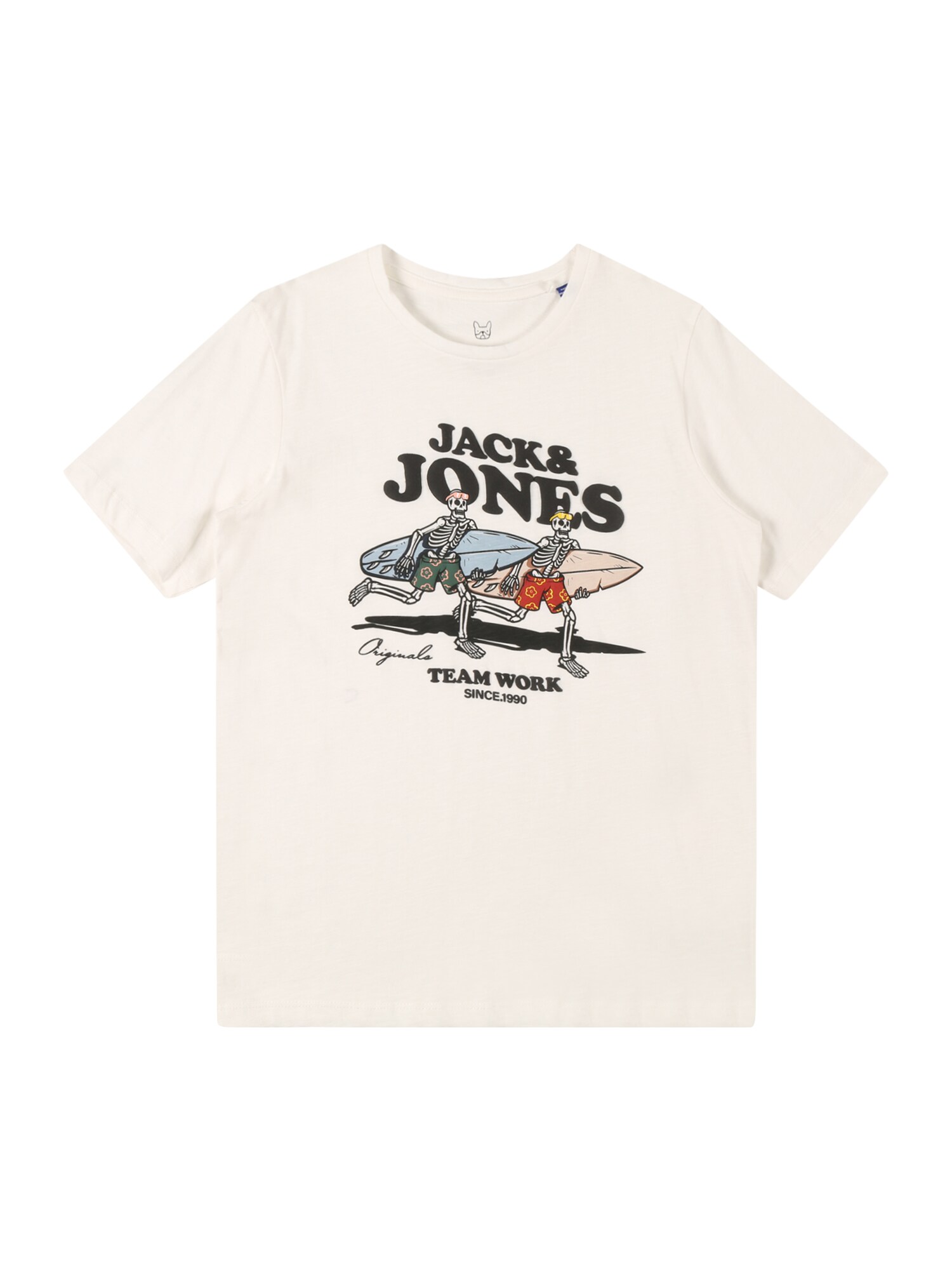 Jack & Jones Junior Póló 'VENICE'  piszkosfehér / fekete / zöld / piros