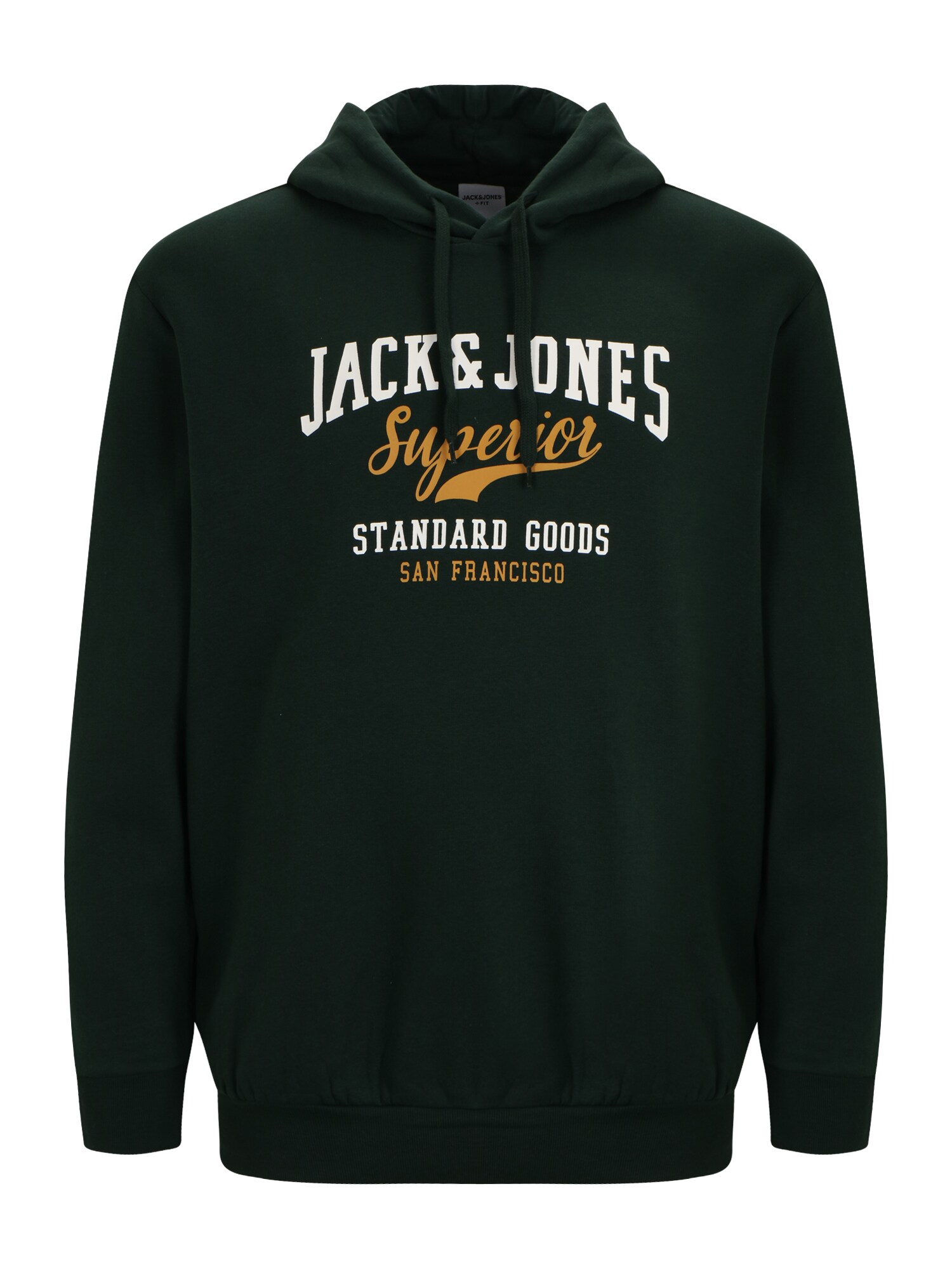 Jack & Jones Plus Tréning póló  fenyő / fehér / sáfrány