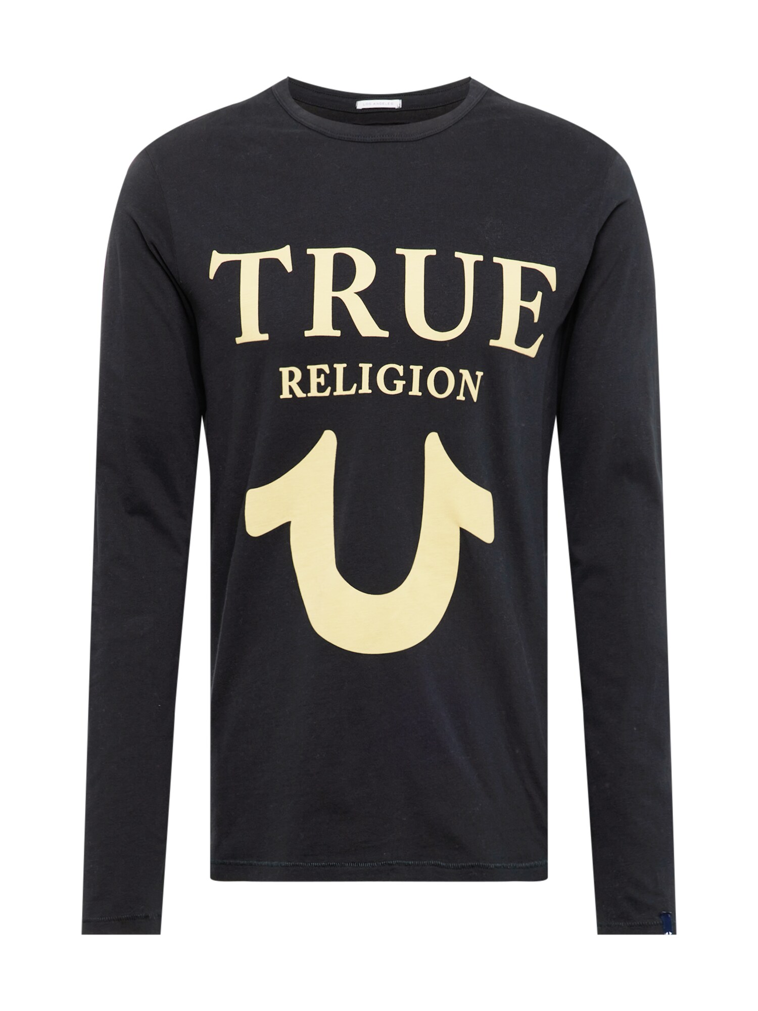 True Religion Póló  fekete / pasztellsárga