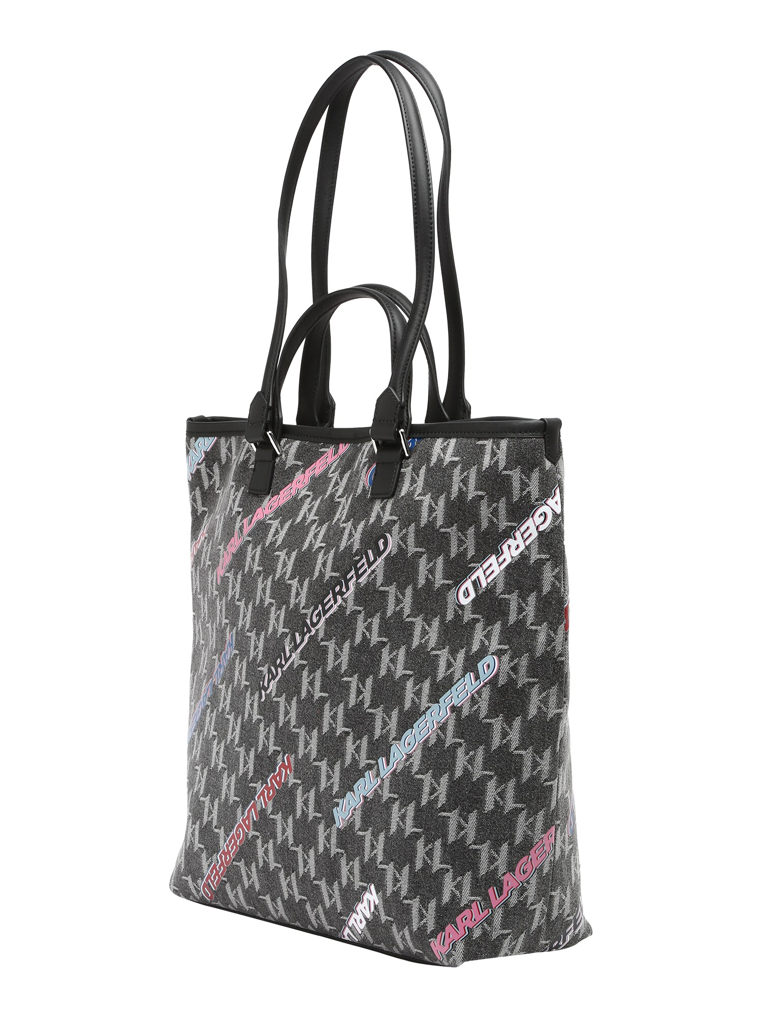 Karl Lagerfeld Shopper táska  sötétszürke / fehér / fekete / világos-rózsaszín